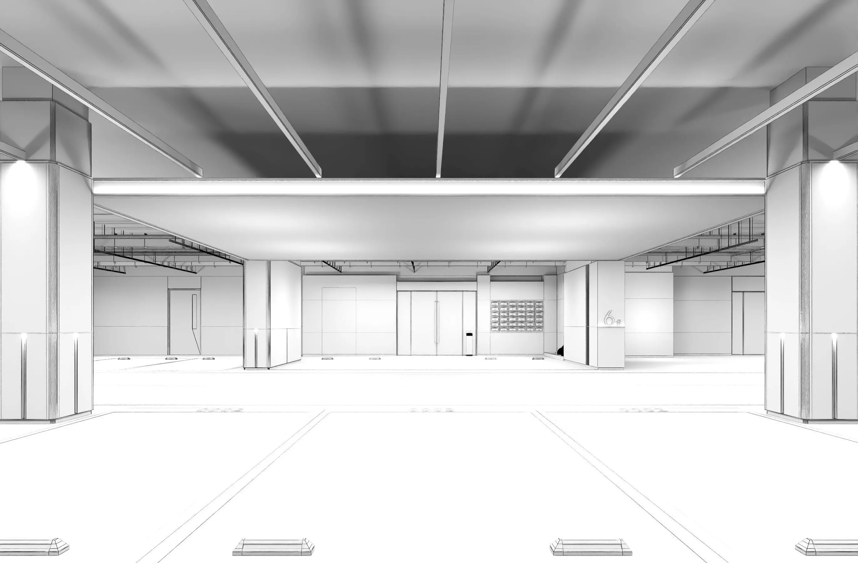 Modern Luxury Car Park - Garage 3D model_7