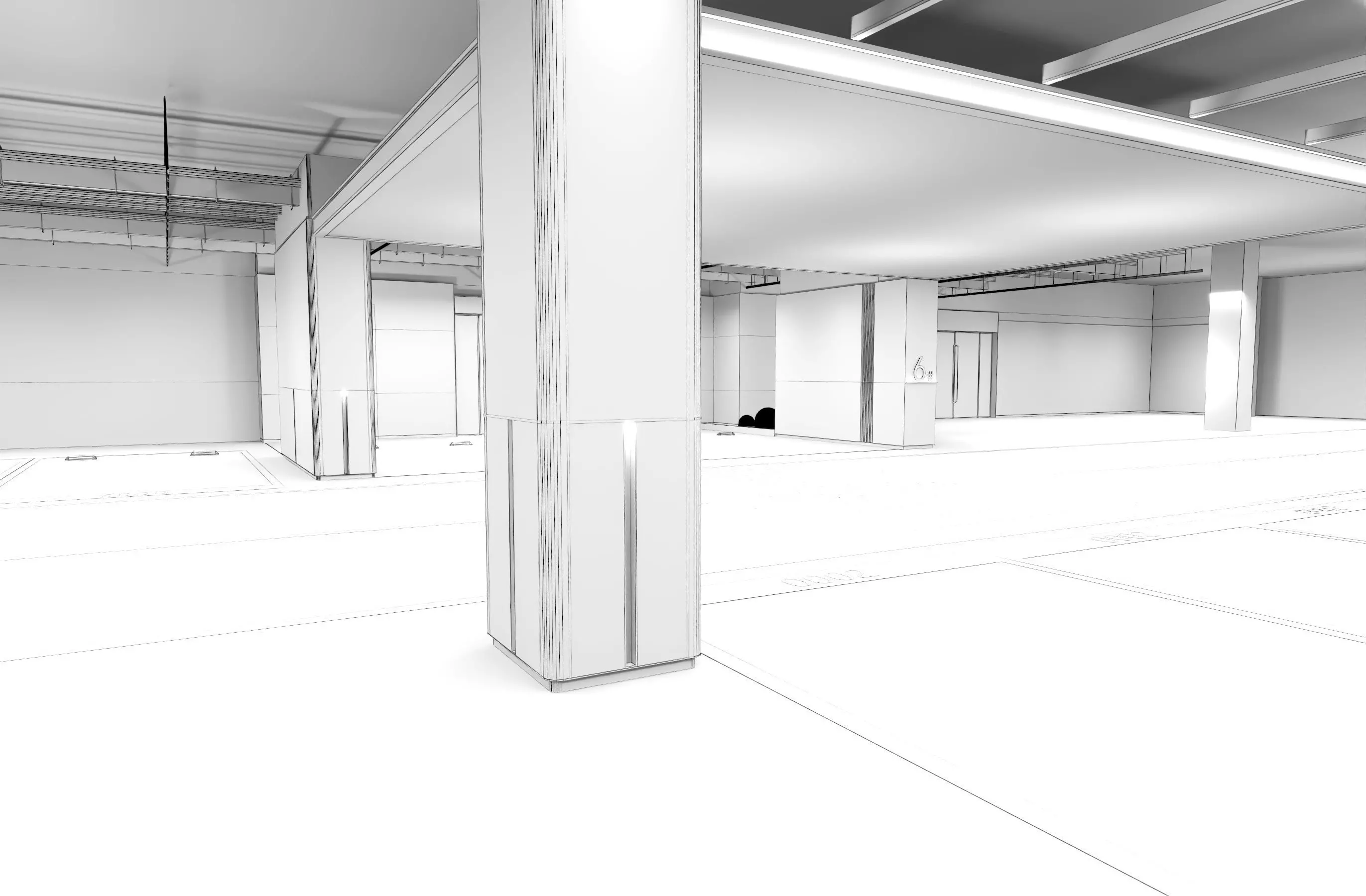 Modern Luxury Car Park - Garage 3D model_12