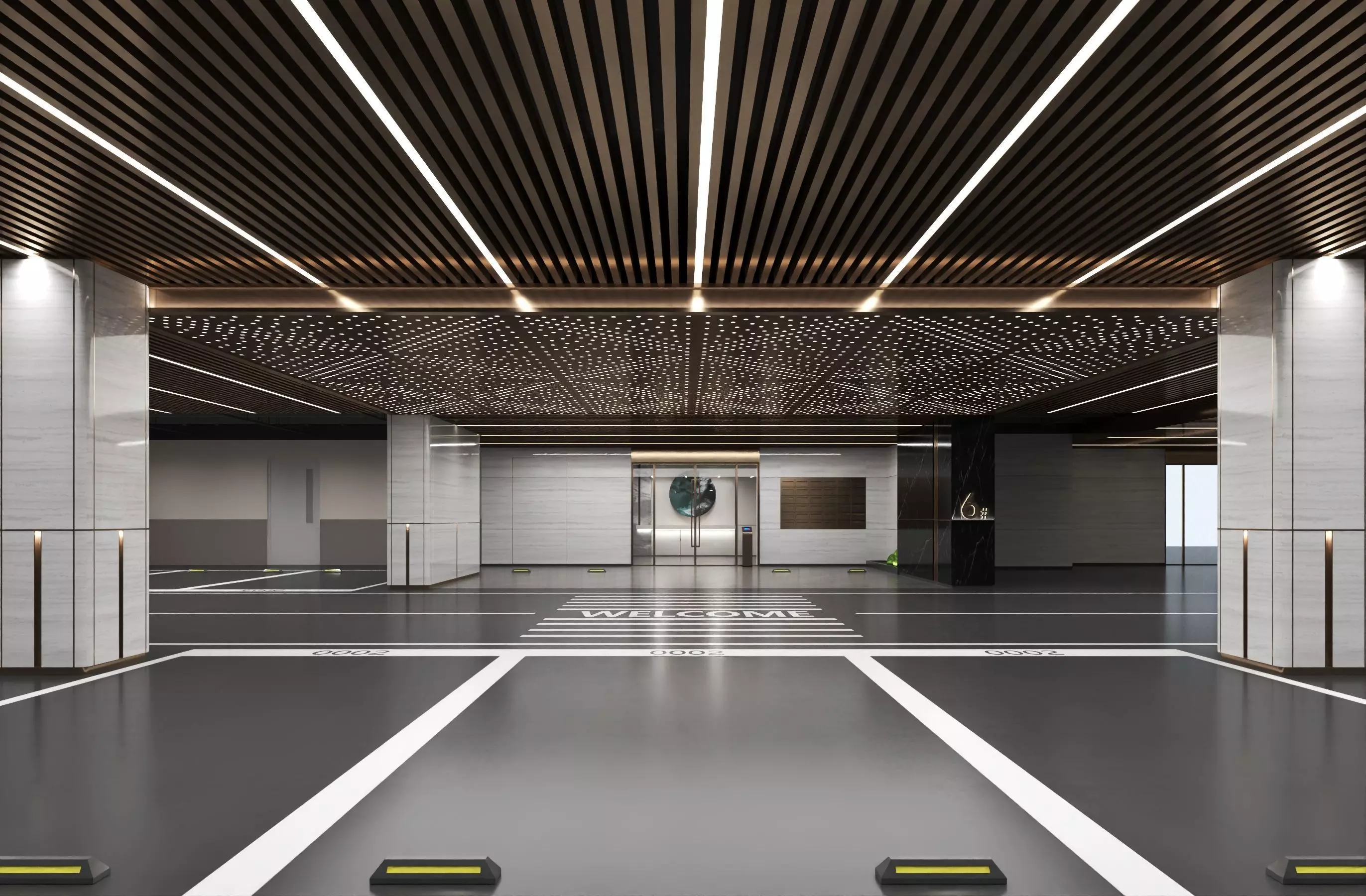 Modern Luxury Car Park - Garage 3D model_0