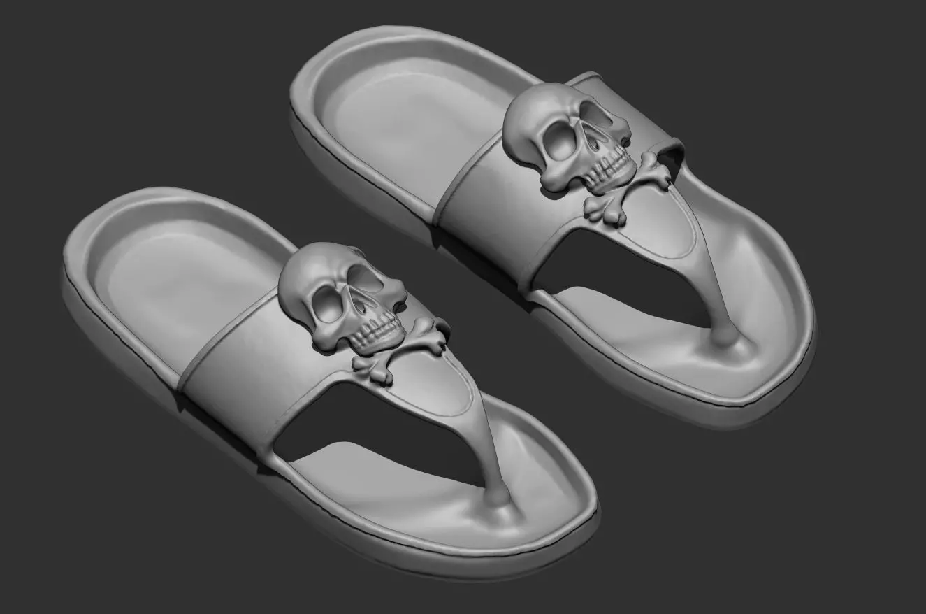 Pirate themed slippers-225mm-pre supported-3D printable 3D print model_5