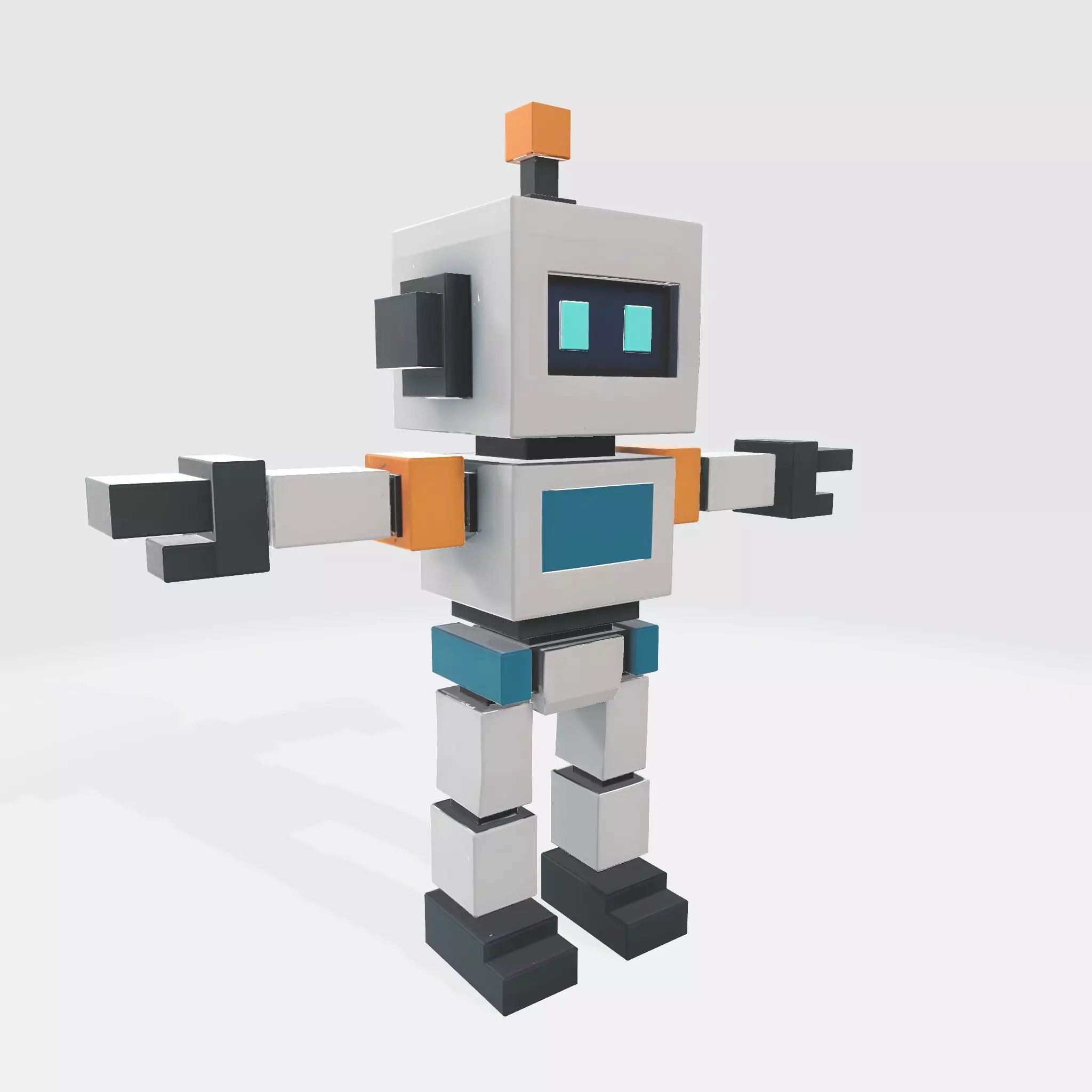 Robot Character N16 Low-poly 3D model_1