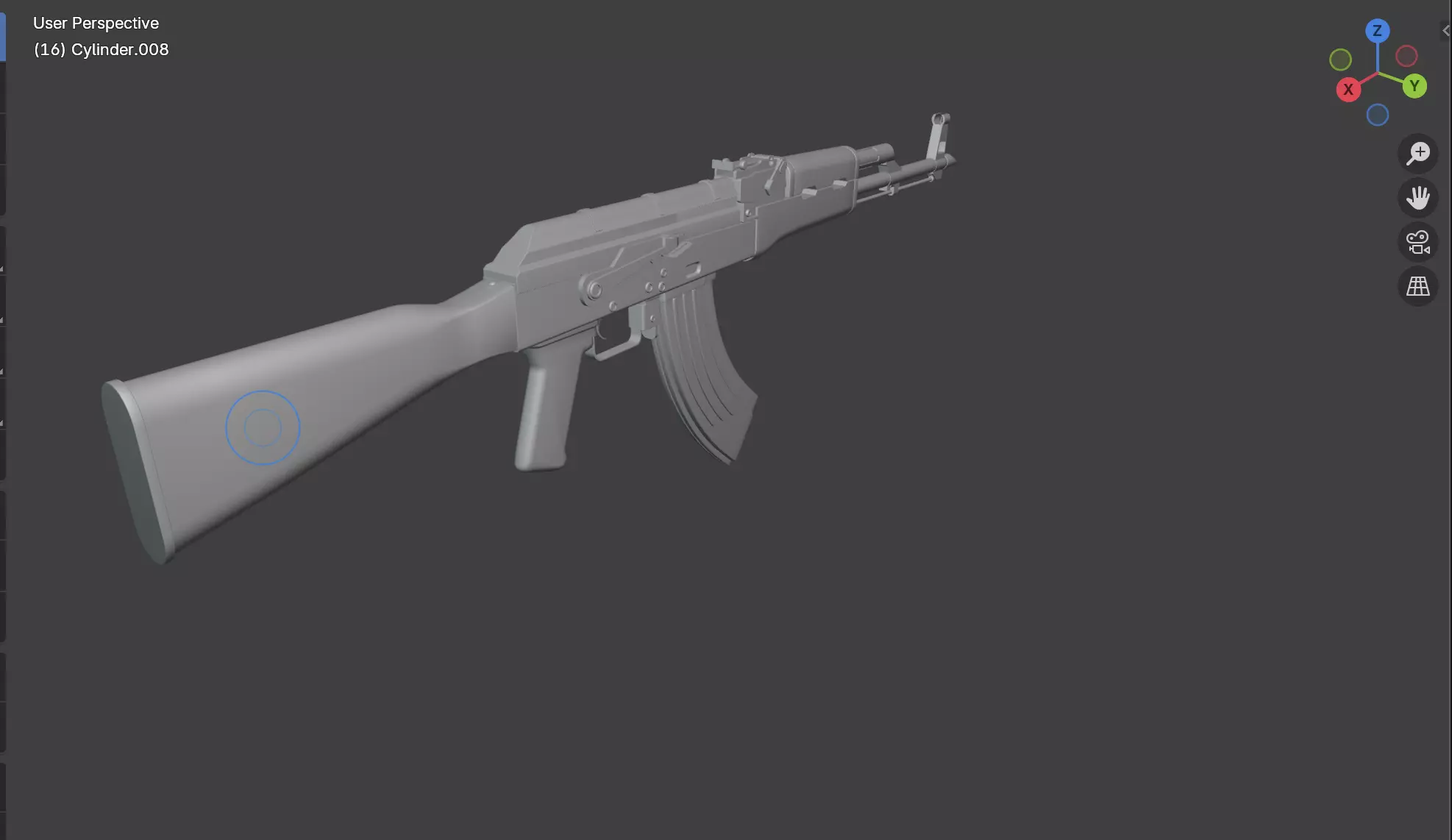 Ak47 low-poly Model for games  Low-poly 3D model_2