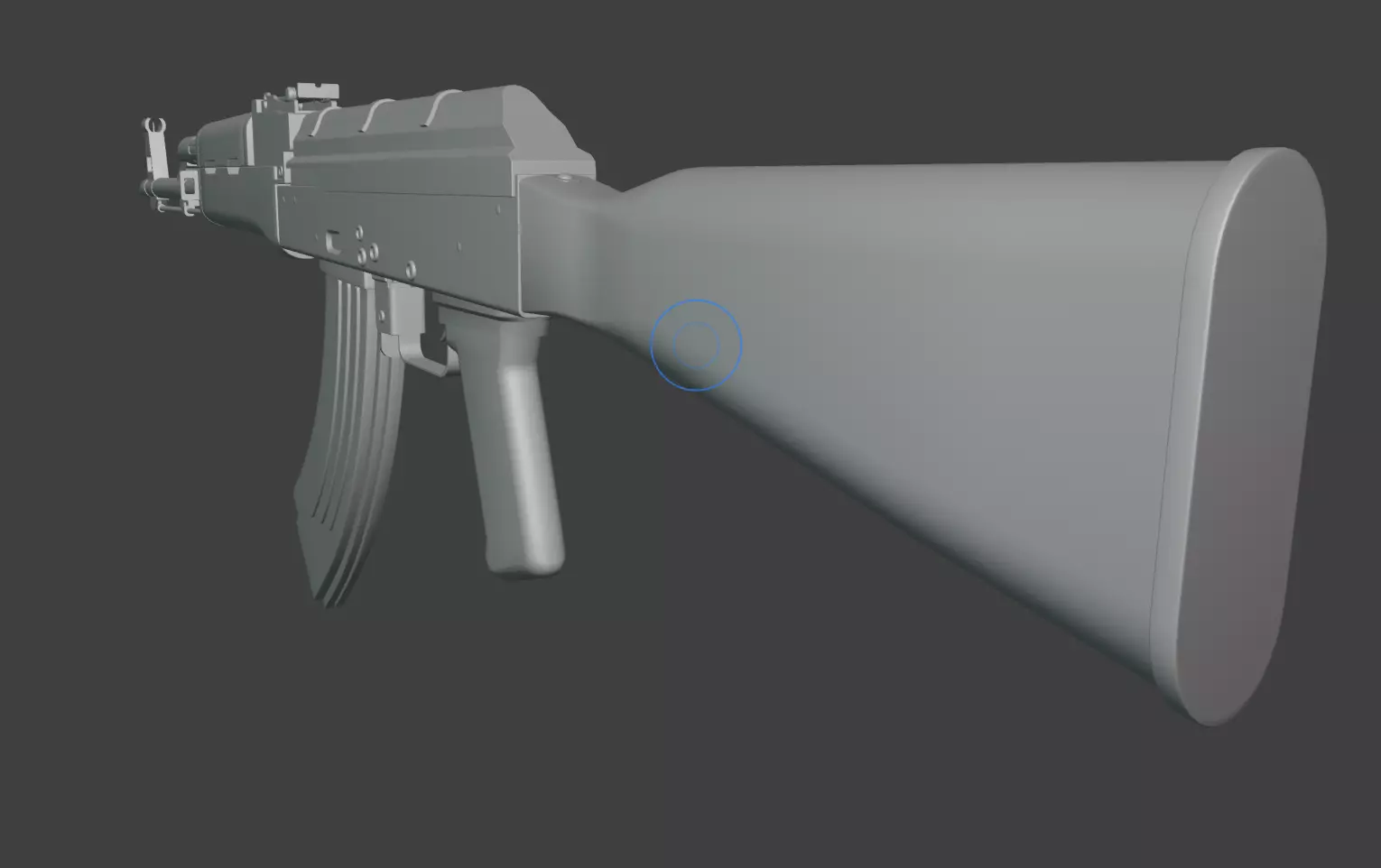 Ak47 low-poly Model for games  Low-poly 3D model_0