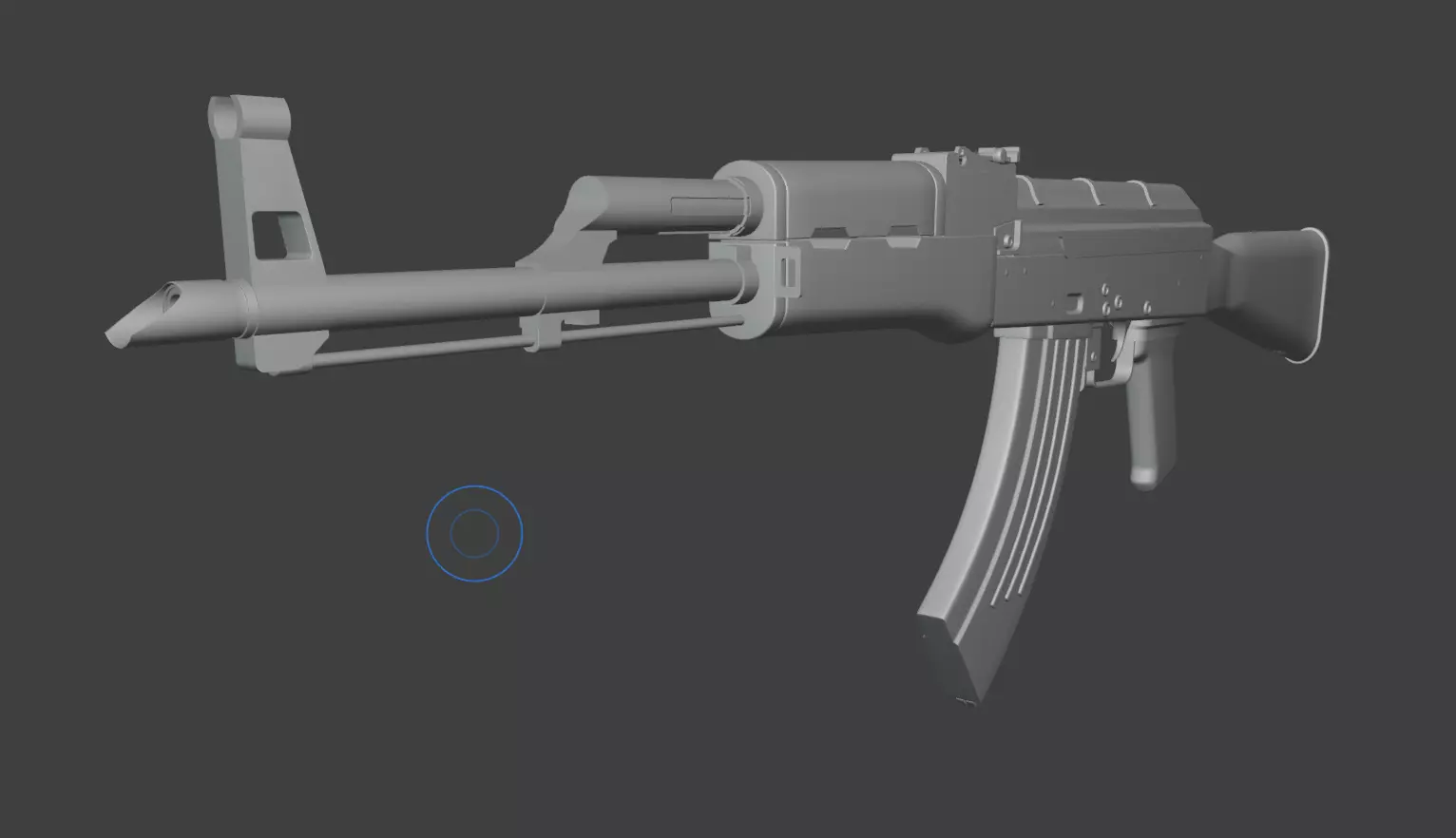 Ak47 low-poly Model for games  Low-poly 3D model_1