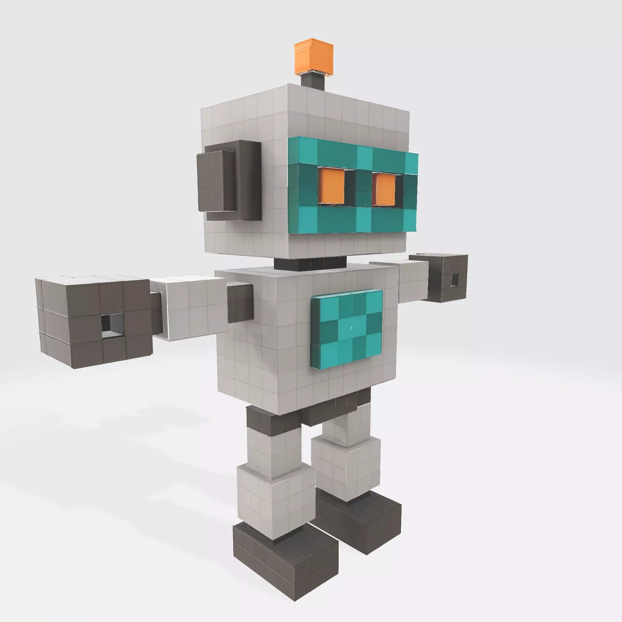 Robot Character N14 Low-poly 3D model_1