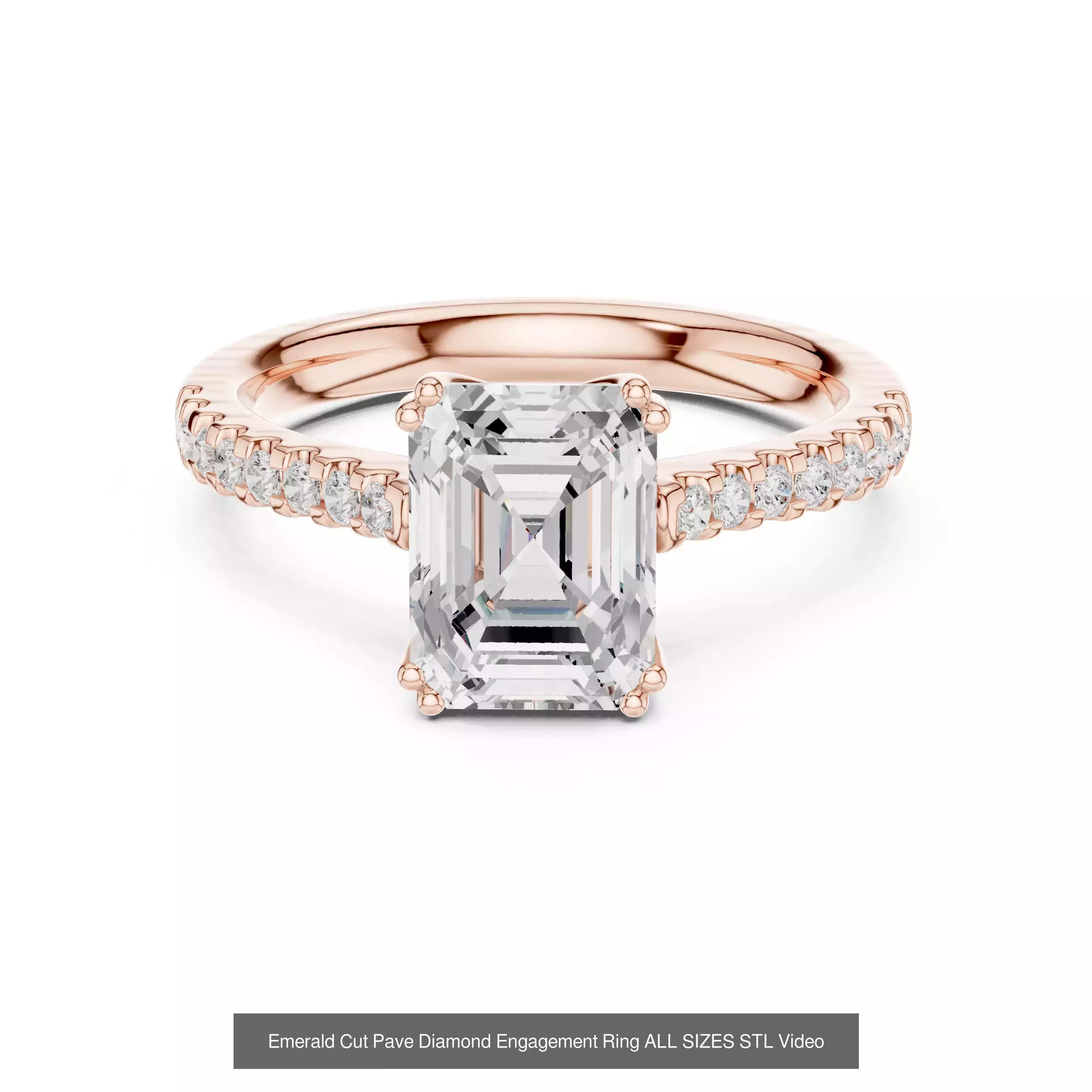 43 Solitaire Halo Diamond Engagement Ring ALL SIZES STL Video 3D Model Collection_19