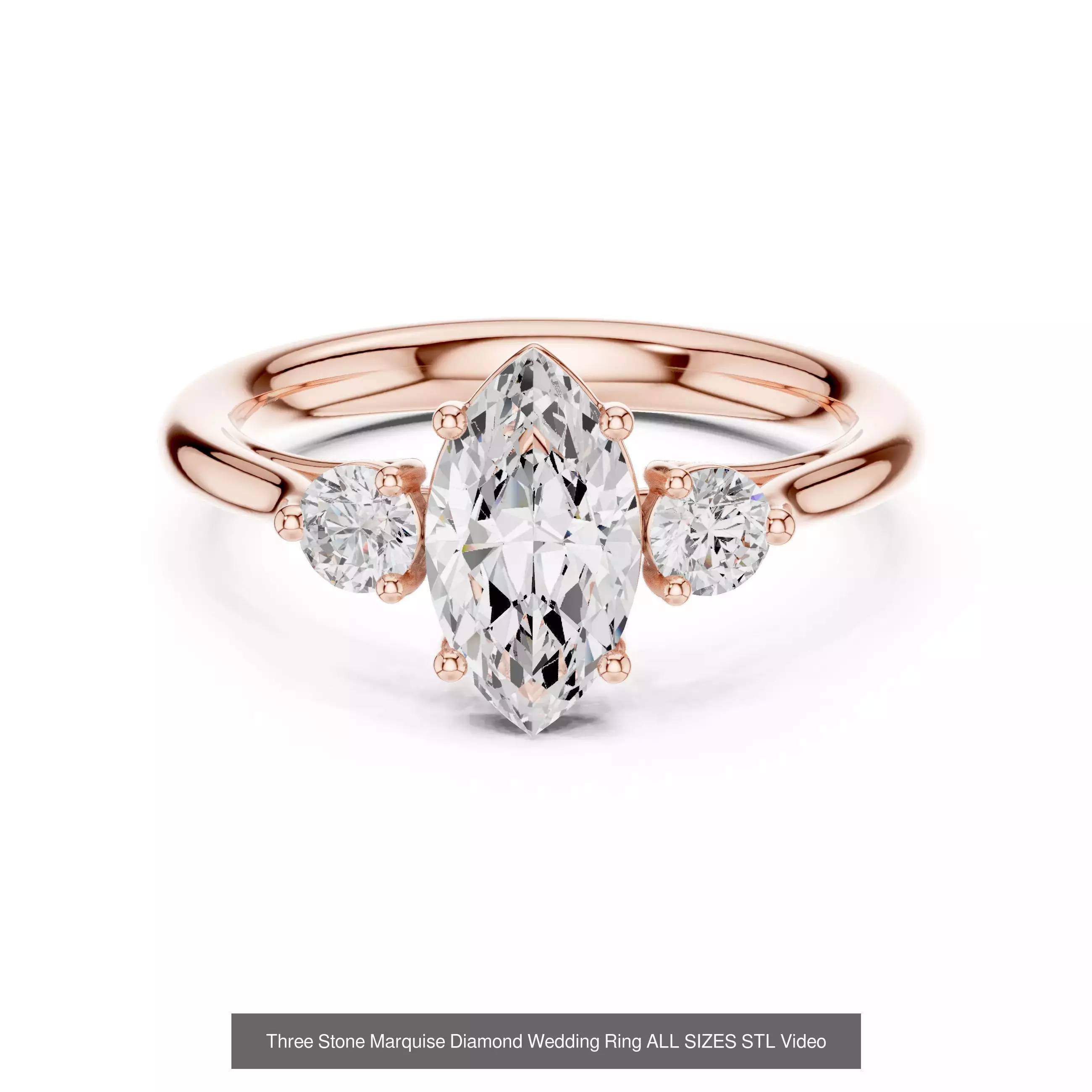 43 Solitaire Halo Diamond Engagement Ring ALL SIZES STL Video 3D Model Collection_9