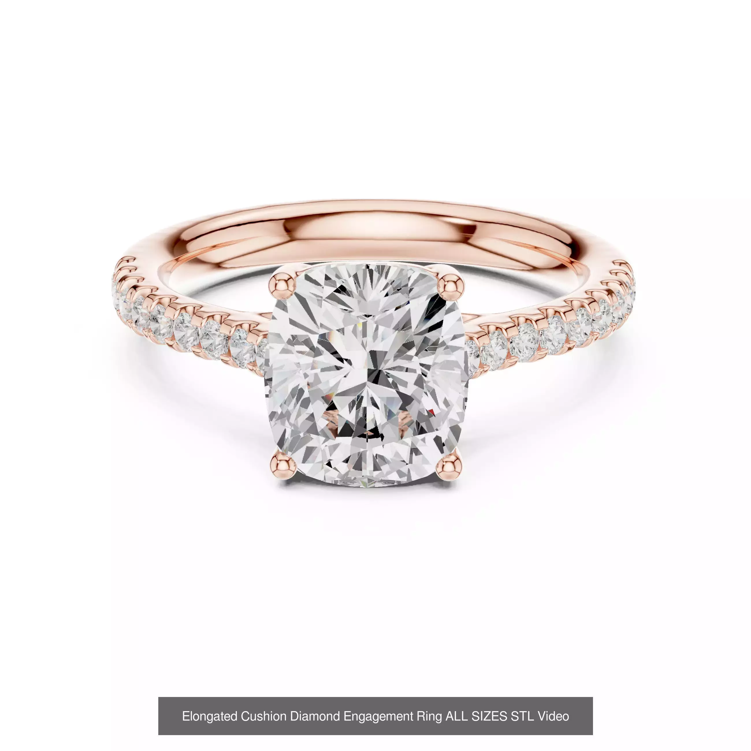 43 Solitaire Halo Diamond Engagement Ring ALL SIZES STL Video 3D Model Collection_11