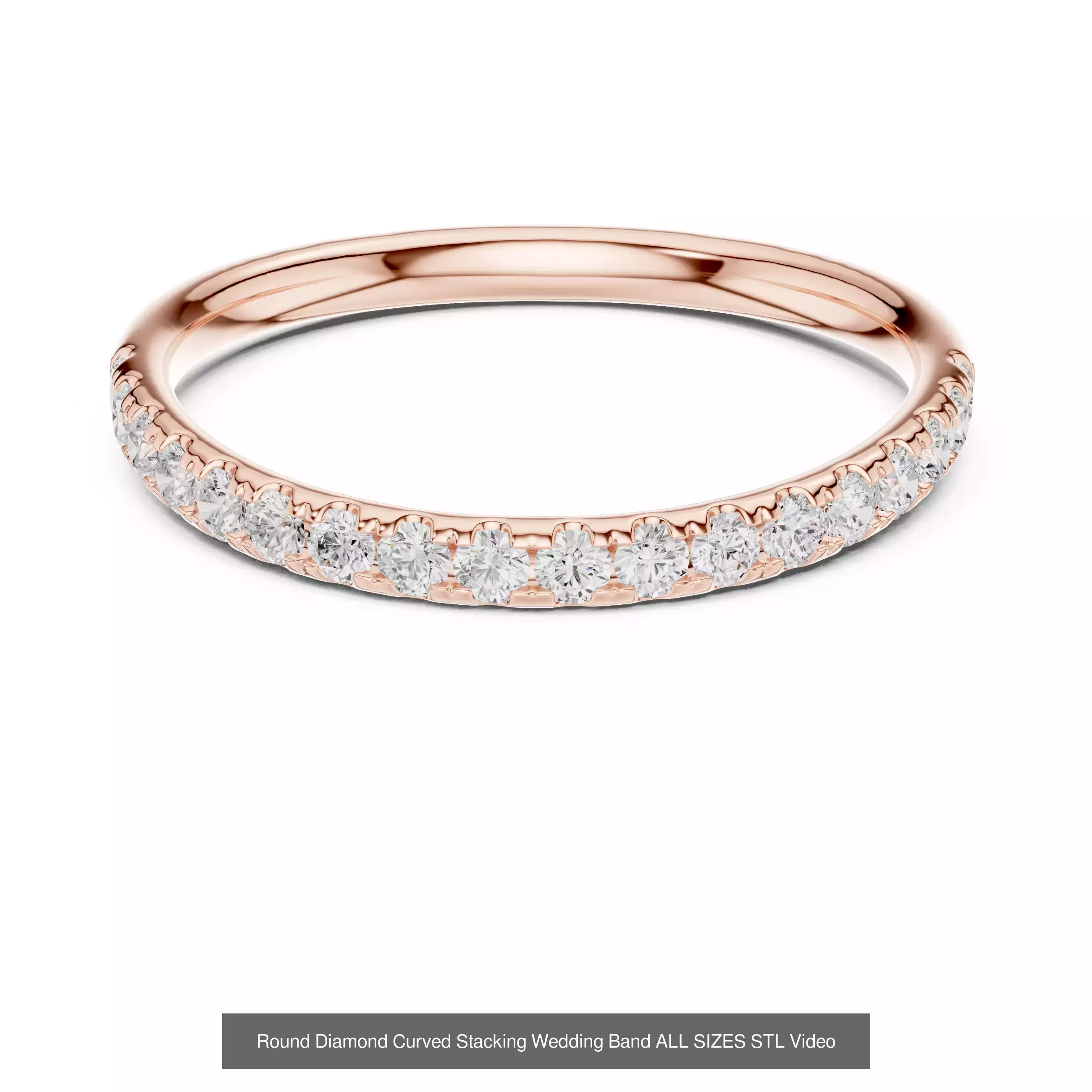 43 Solitaire Halo Diamond Engagement Ring ALL SIZES STL Video 3D Model Collection_39