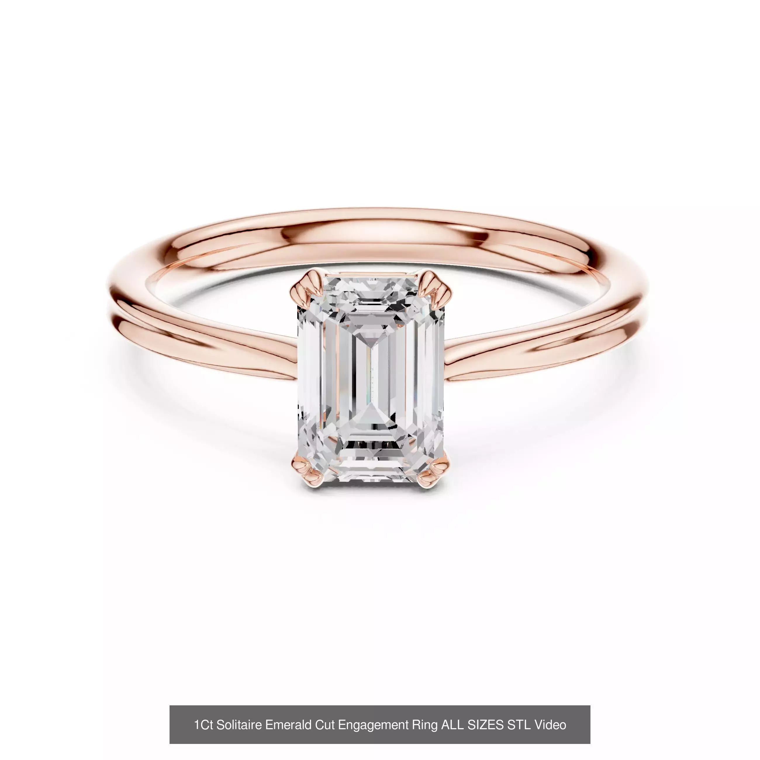 43 Solitaire Halo Diamond Engagement Ring ALL SIZES STL Video 3D Model Collection_45