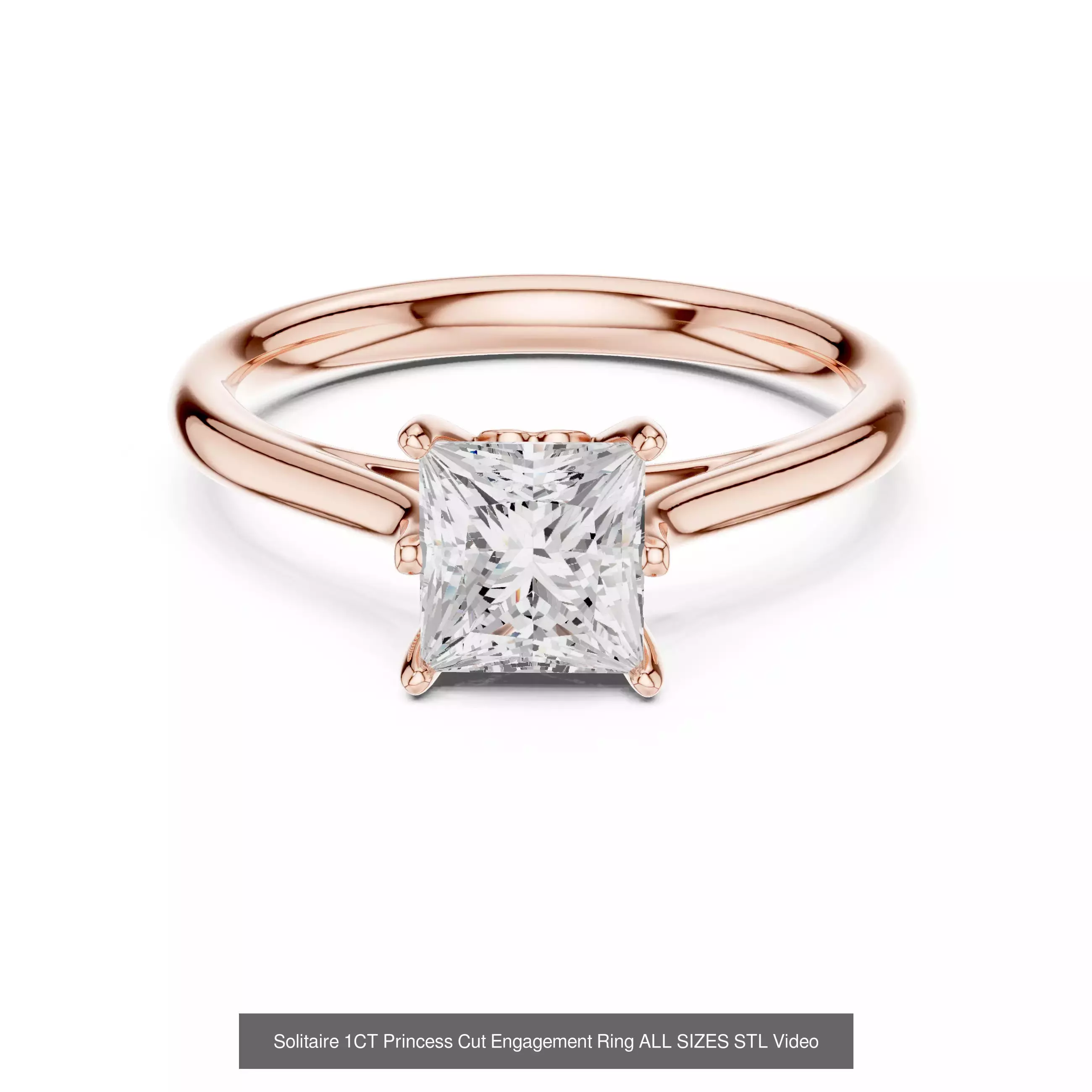 43 Solitaire Halo Diamond Engagement Ring ALL SIZES STL Video 3D Model Collection_41