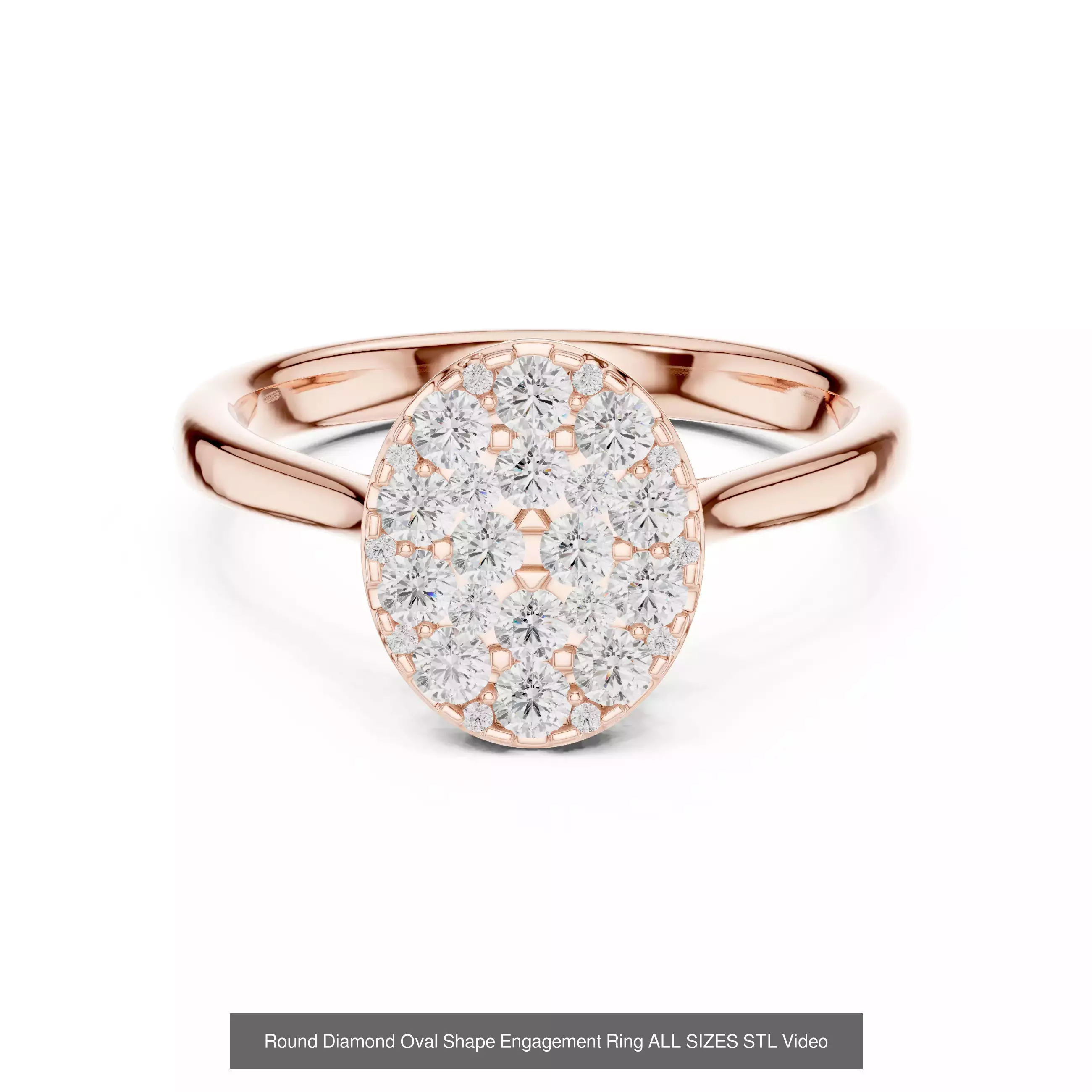 43 Solitaire Halo Diamond Engagement Ring ALL SIZES STL Video 3D Model Collection_31