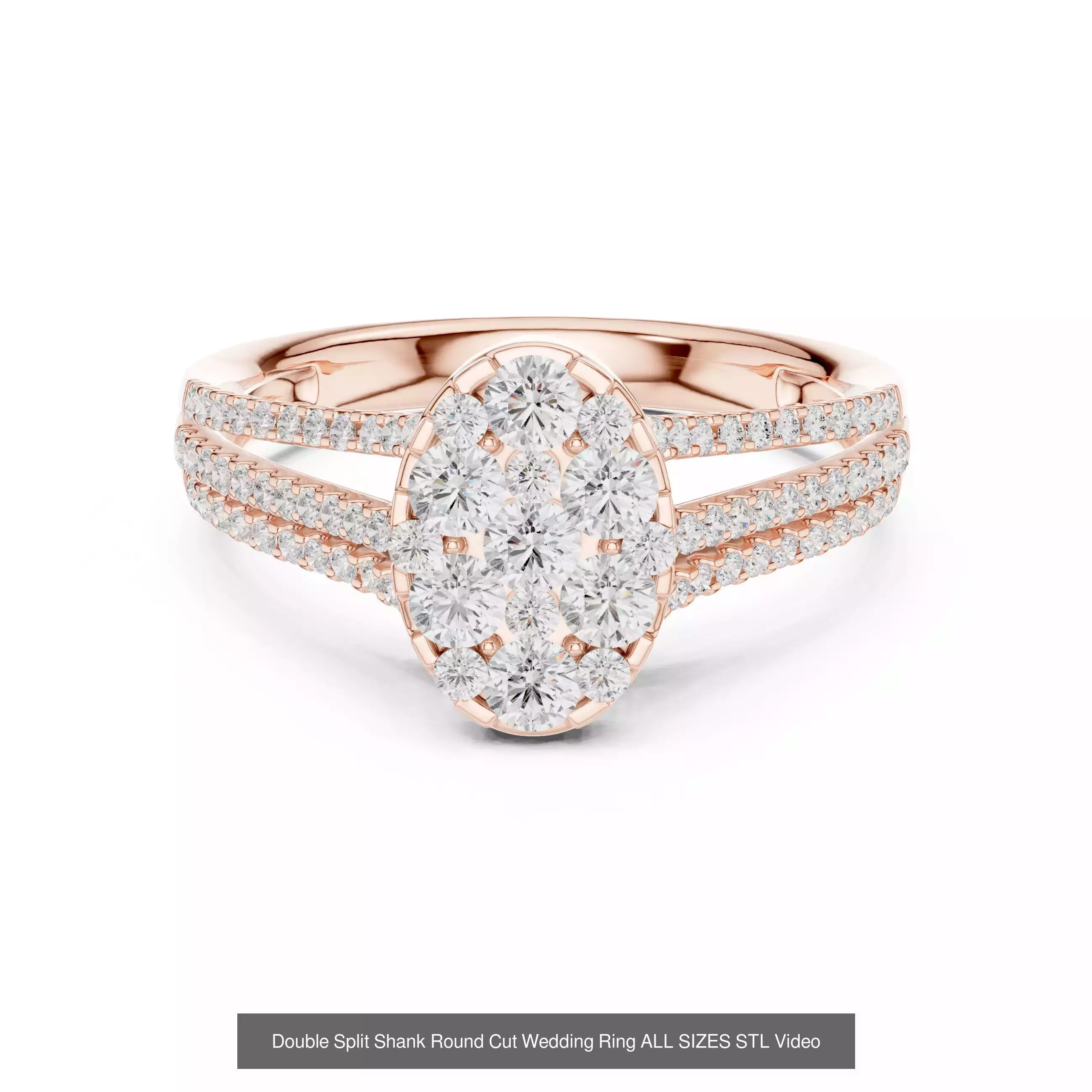 43 Solitaire Halo Diamond Engagement Ring ALL SIZES STL Video 3D Model Collection_23