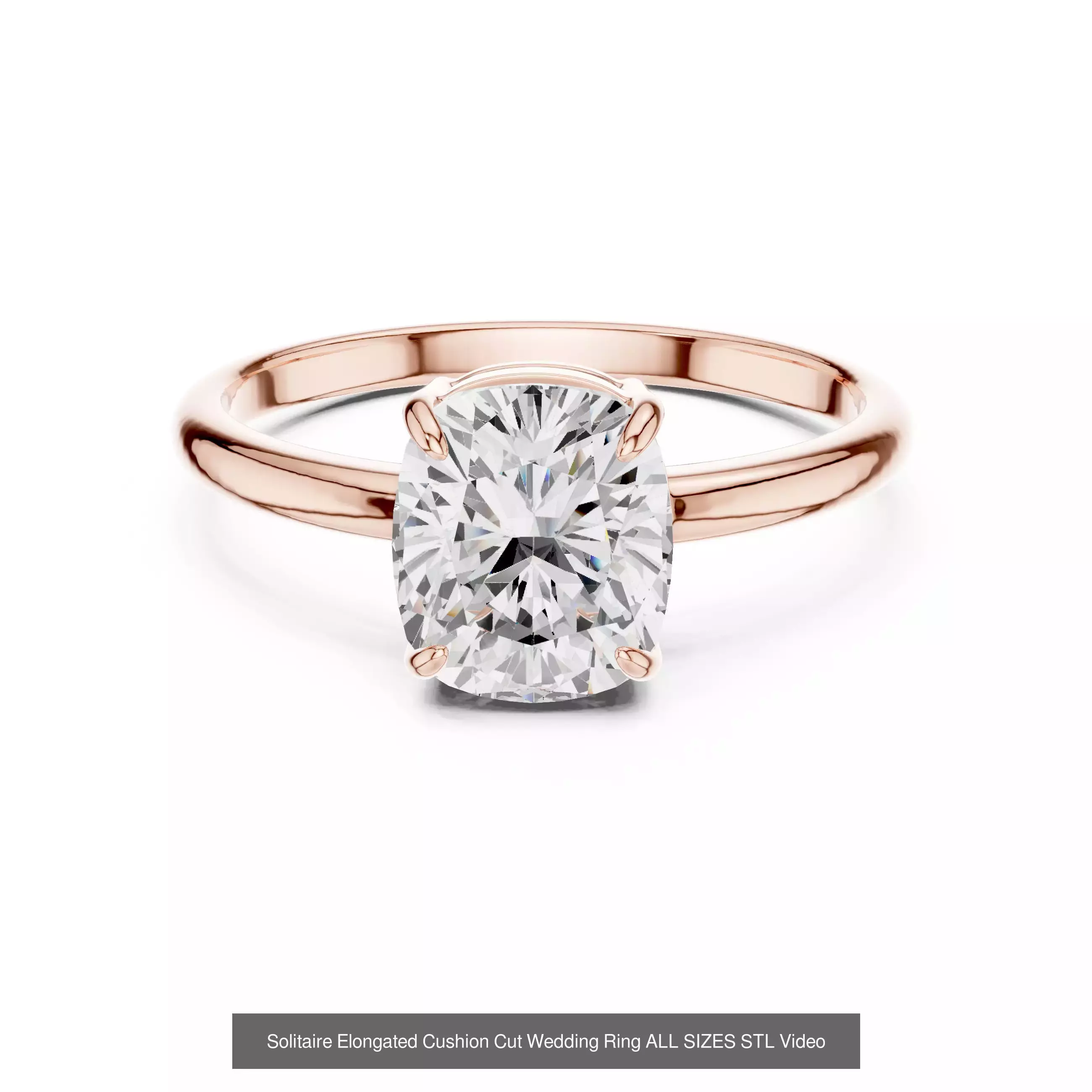 43 Solitaire Halo Diamond Engagement Ring ALL SIZES STL Video 3D Model Collection_46