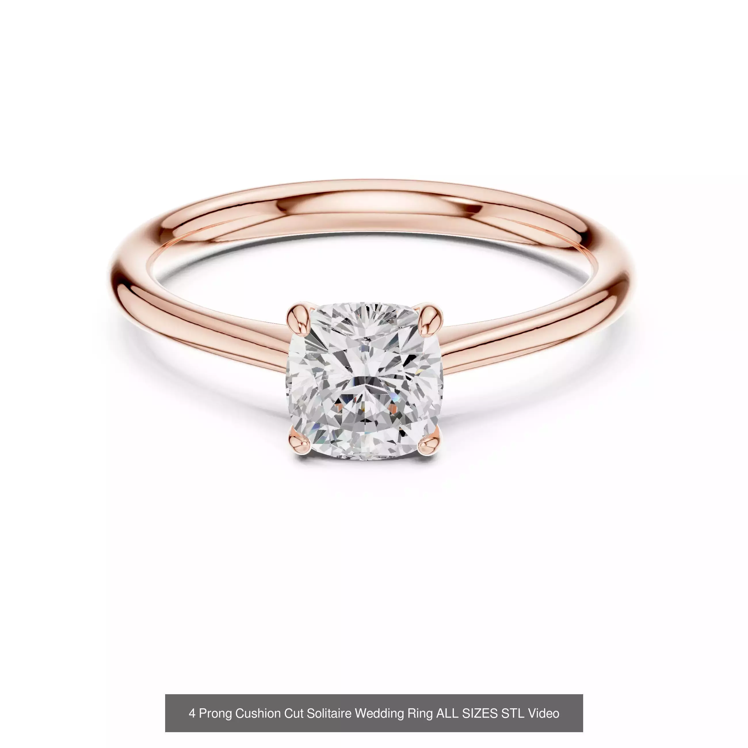 43 Solitaire Halo Diamond Engagement Ring ALL SIZES STL Video 3D Model Collection_44