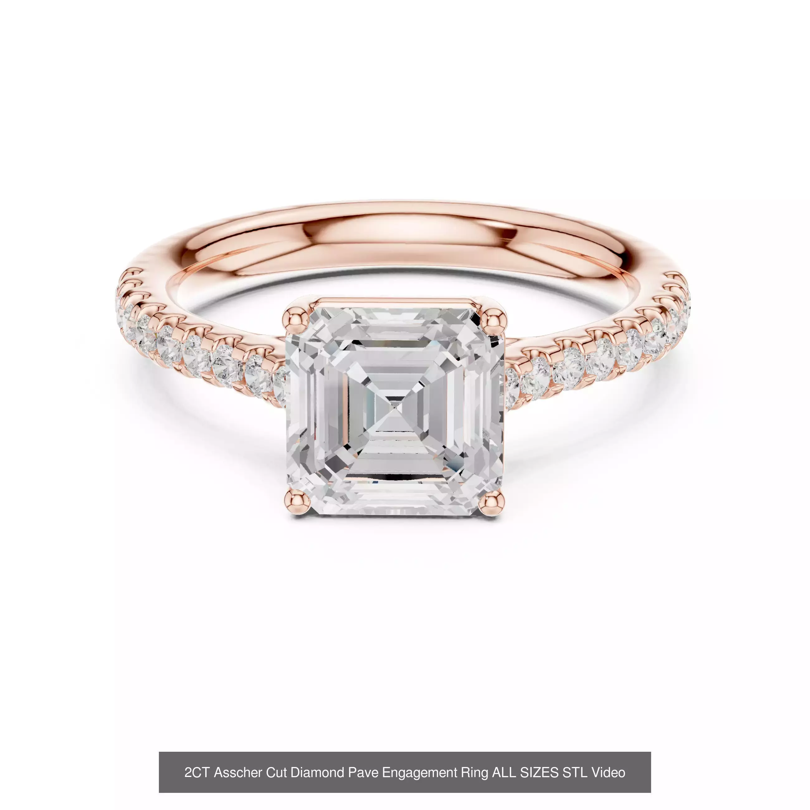 43 Solitaire Halo Diamond Engagement Ring ALL SIZES STL Video 3D Model Collection_13