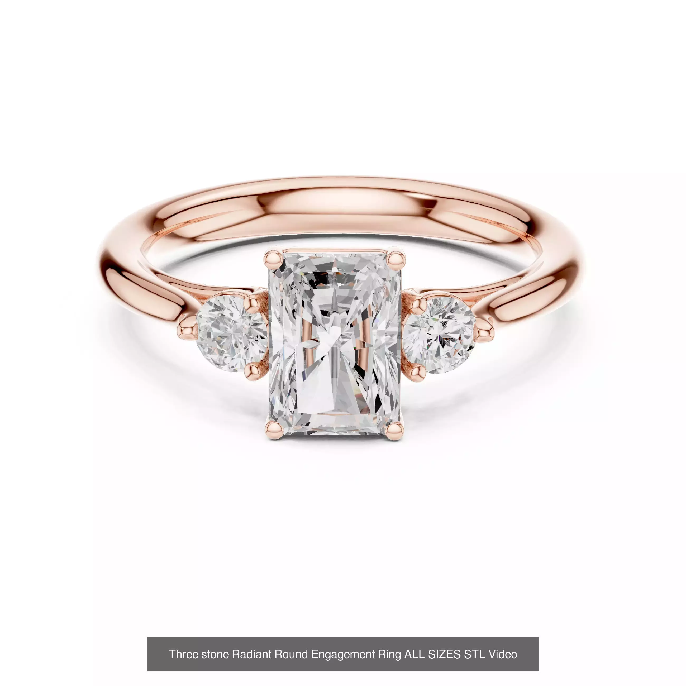 43 Solitaire Halo Diamond Engagement Ring ALL SIZES STL Video 3D Model Collection_8