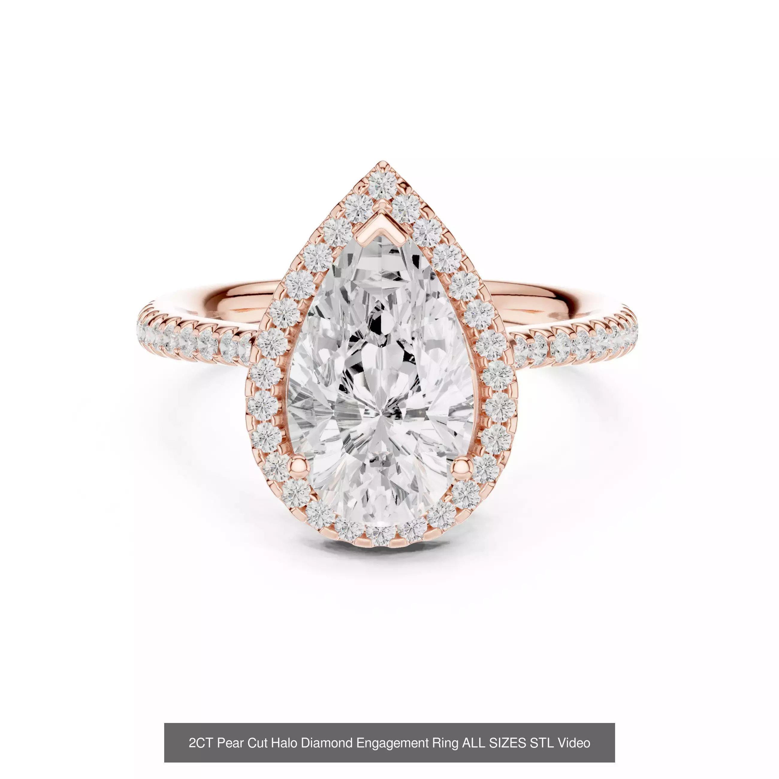 43 Solitaire Halo Diamond Engagement Ring ALL SIZES STL Video 3D Model Collection_20