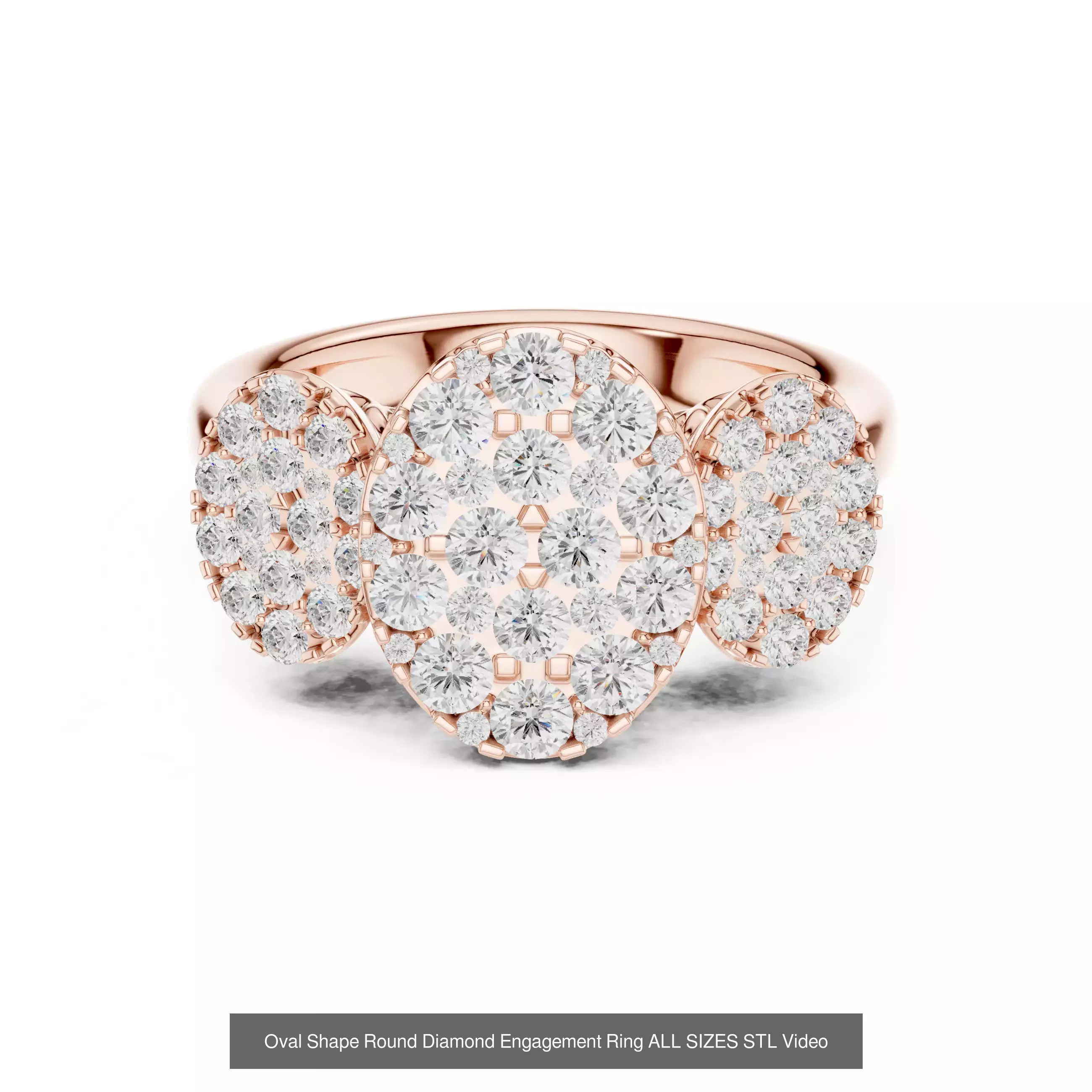 43 Solitaire Halo Diamond Engagement Ring ALL SIZES STL Video 3D Model Collection_28