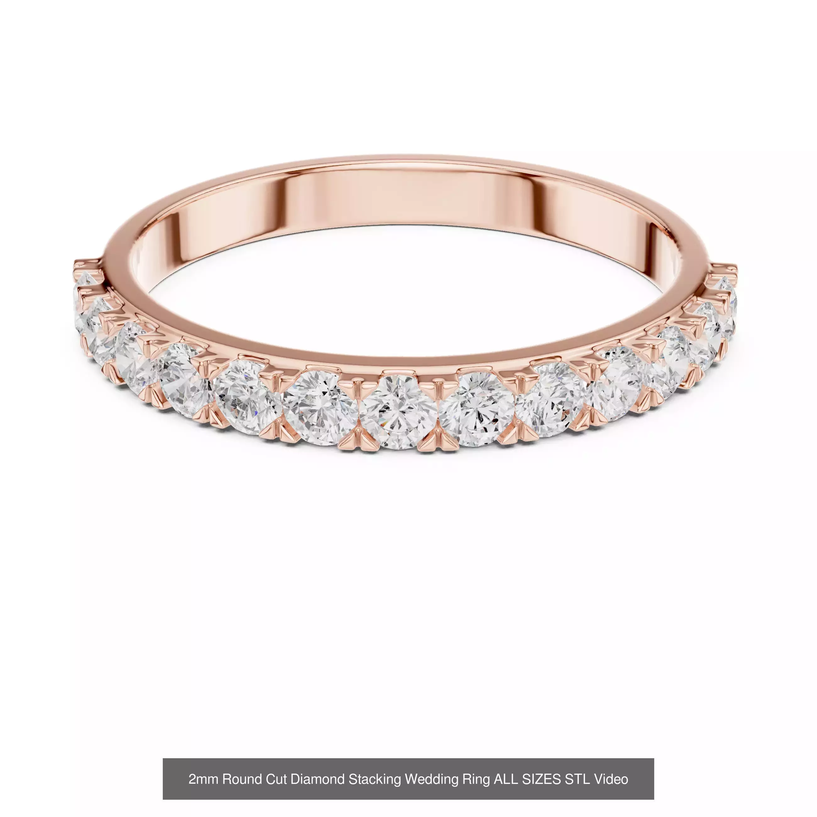 43 Solitaire Halo Diamond Engagement Ring ALL SIZES STL Video 3D Model Collection_7