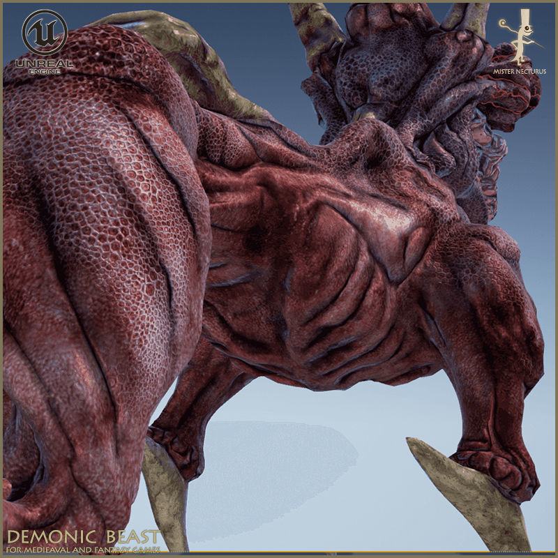 Demonic Beast Low-poly 3D model_10