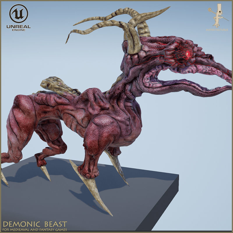 Demonic Beast Low-poly 3D model_8