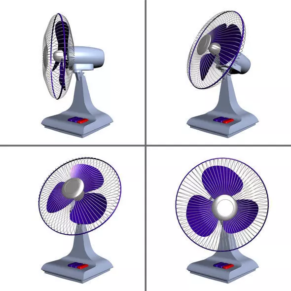 Retro-Style Fan or Ventilator 3D model_2