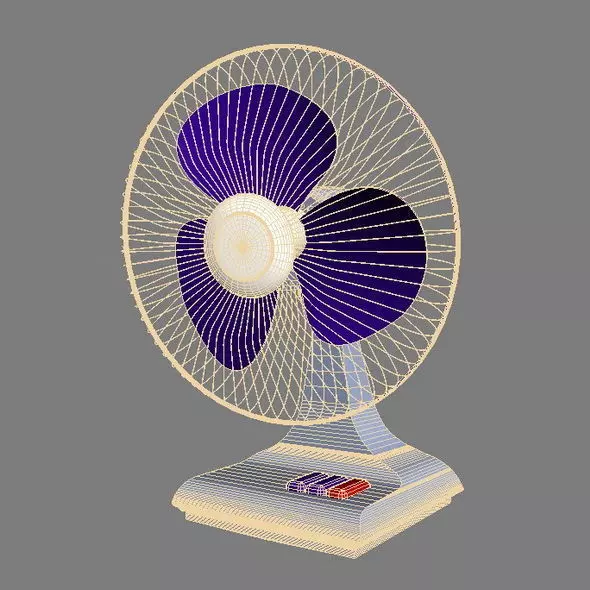 Retro-Style Fan or Ventilator 3D model_4