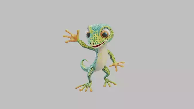 Cartoon Gecko Character