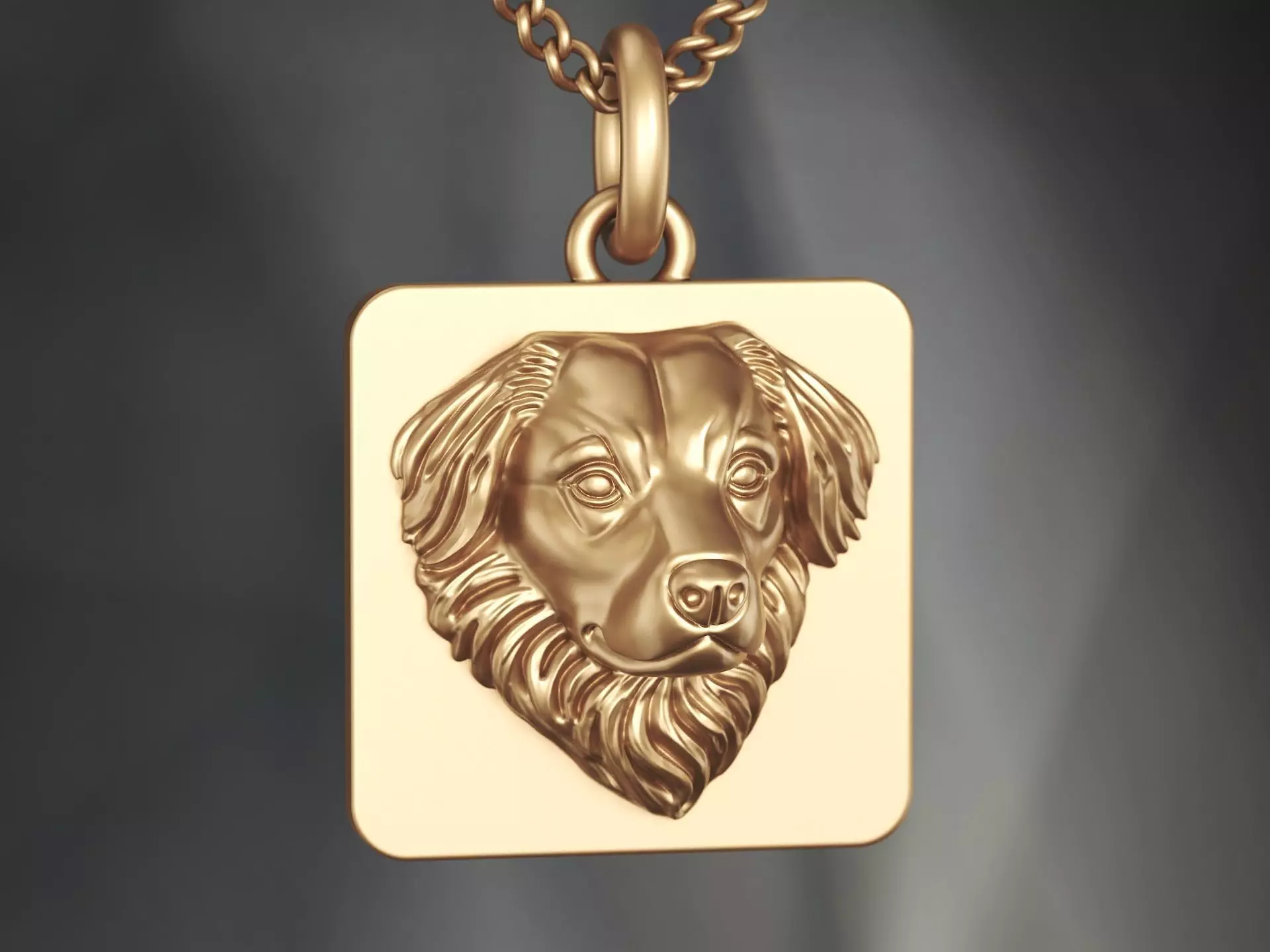 Dog Head Pendant 3D Print 3D Model 3D print model_0