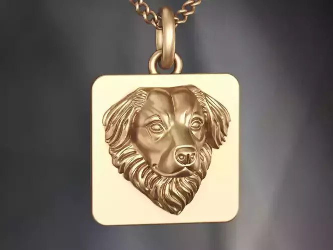 Dog Head Pendant 3D Print 3D Model
