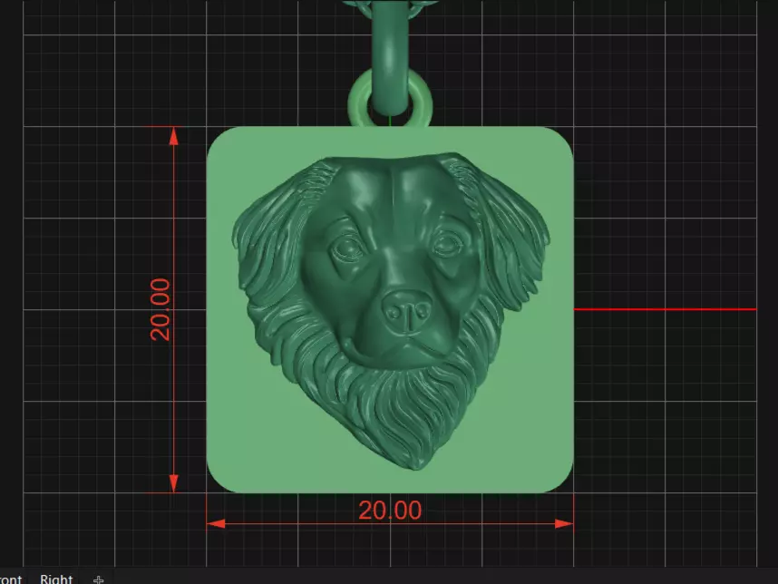 Dog Head Pendant 3D Print 3D Model 3D print model_6