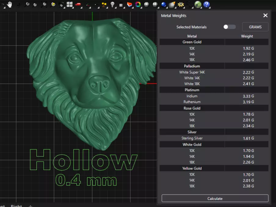 Dog Head Pendant 3D Print 3D Model 3D print model_11