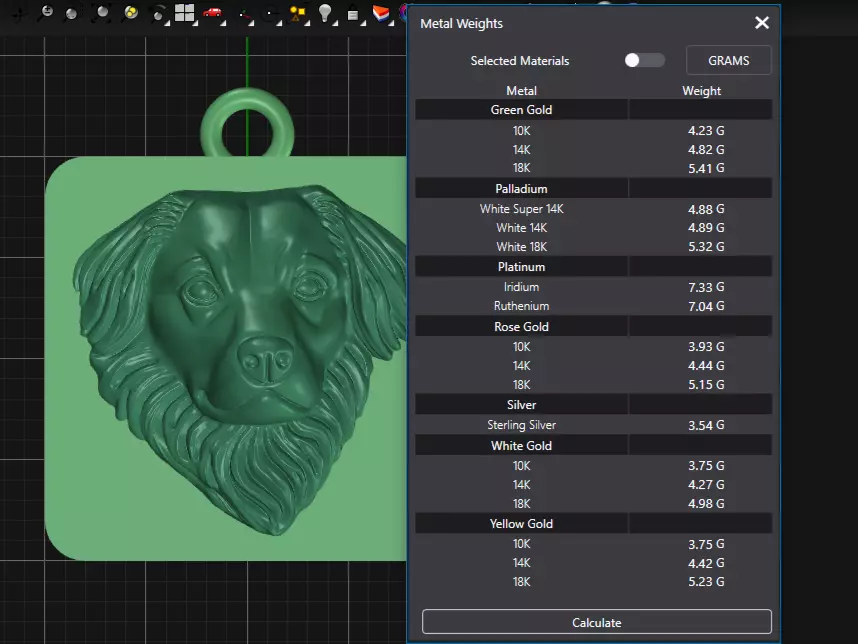 Dog Head Pendant 3D Print 3D Model 3D print model_9