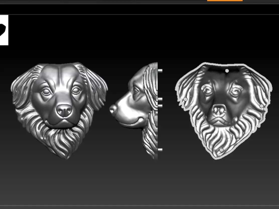 Dog Head Pendant 3D Print 3D Model 3D print model_5