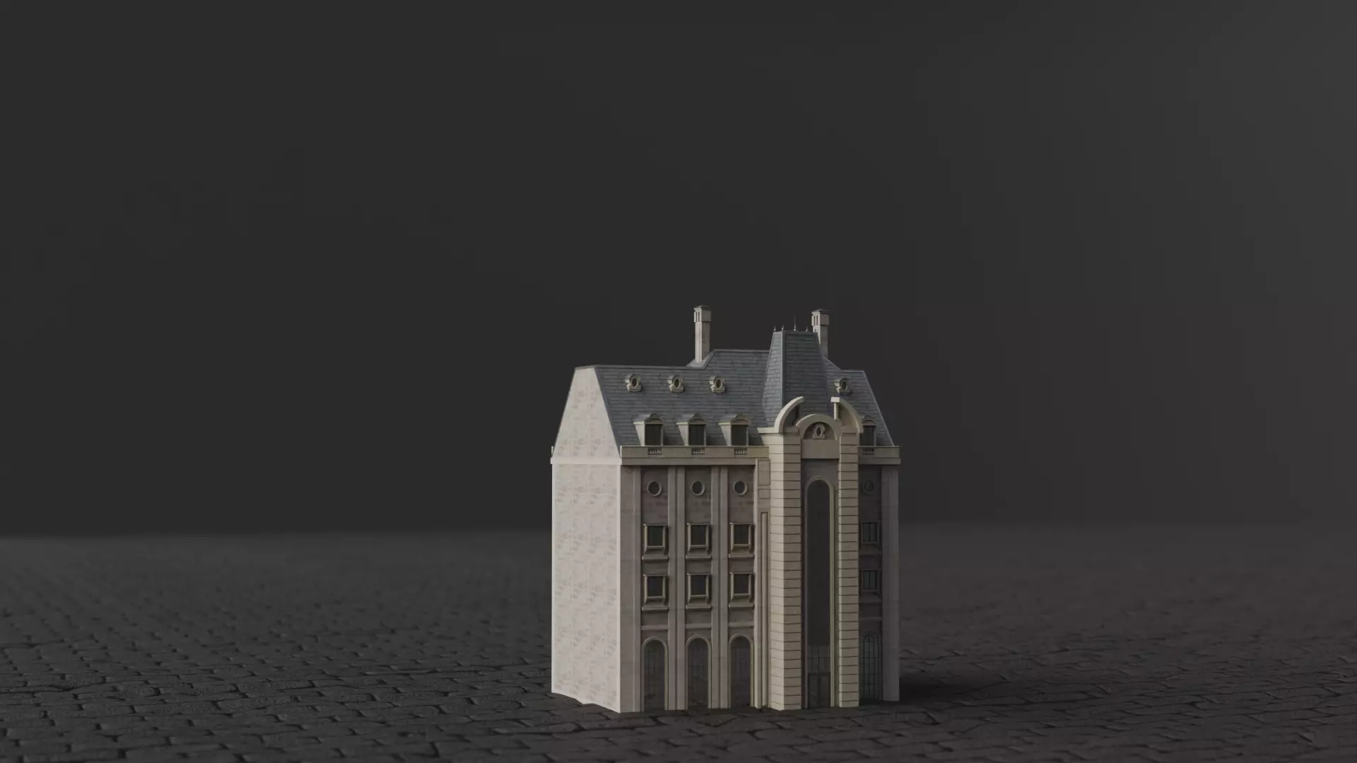 Classical European Building - House 17 3D model_0