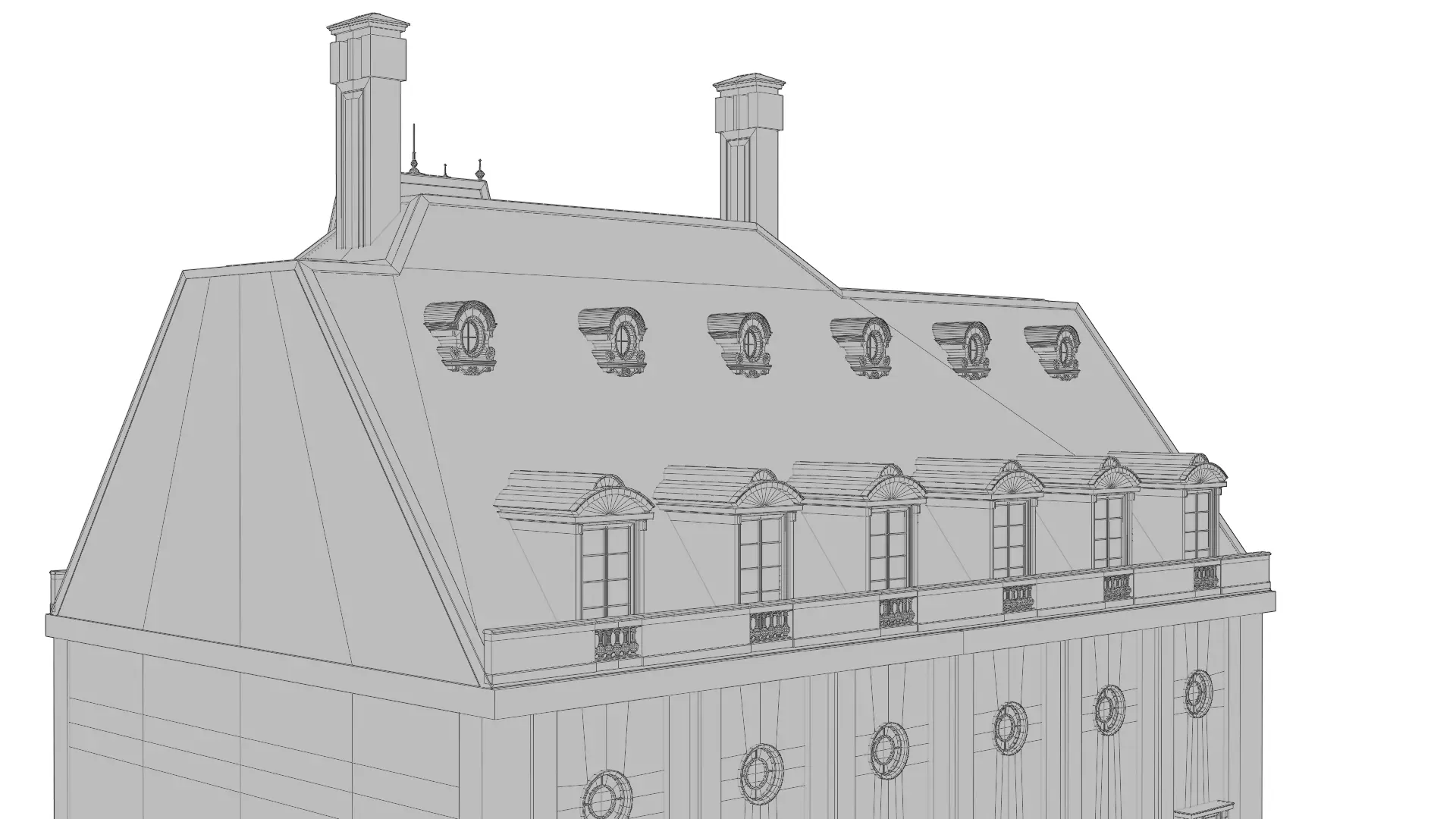 Classical European Building - House 17 3D model_13