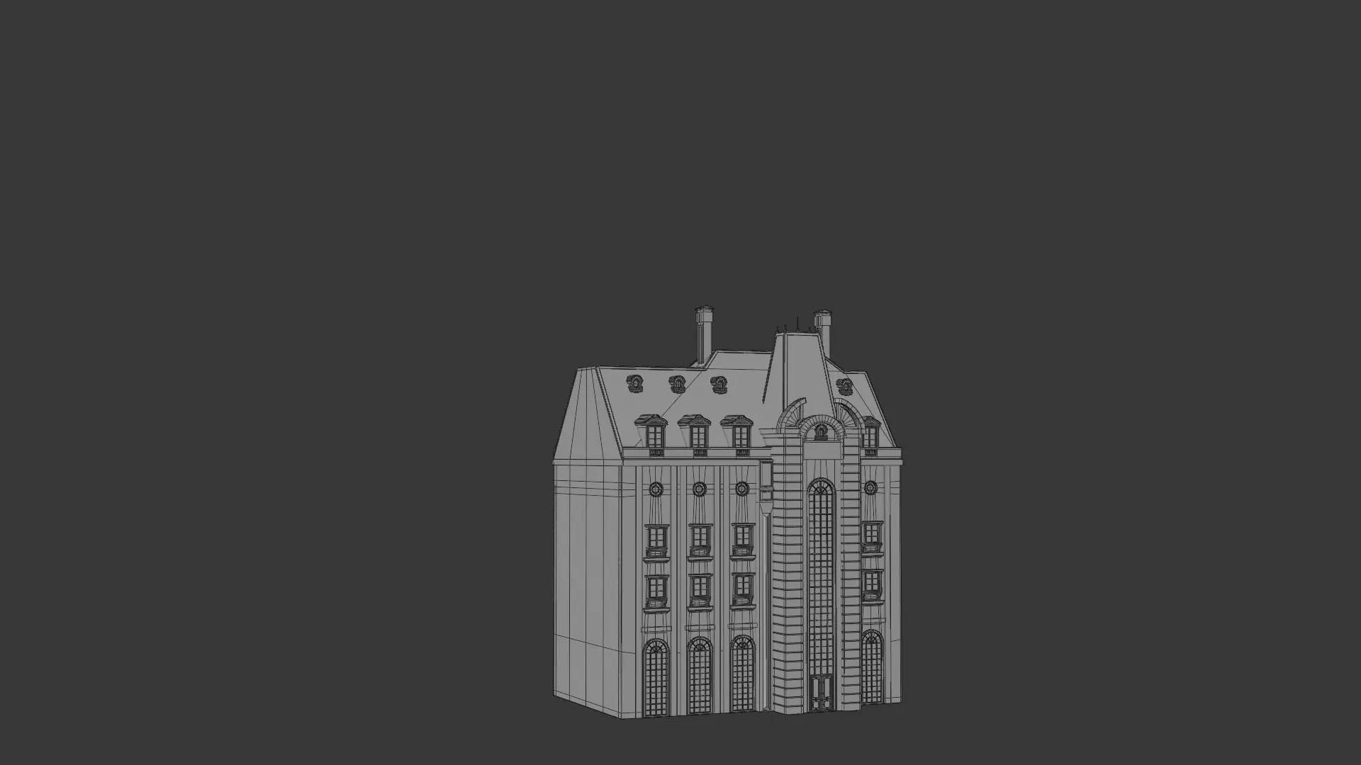 Classical European Building - House 17 3D model_1