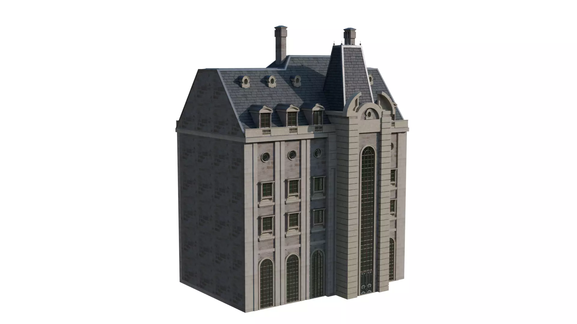 Classical European Building - House 17 3D model_2