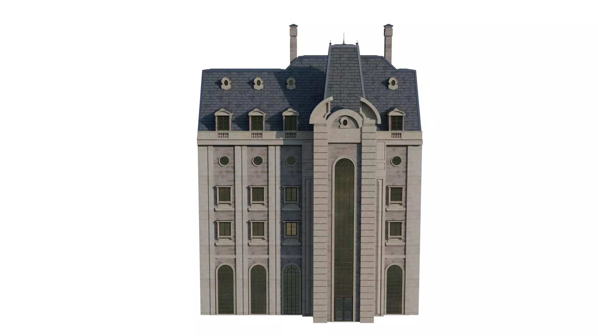 Classical European Building - House 17 3D model_3