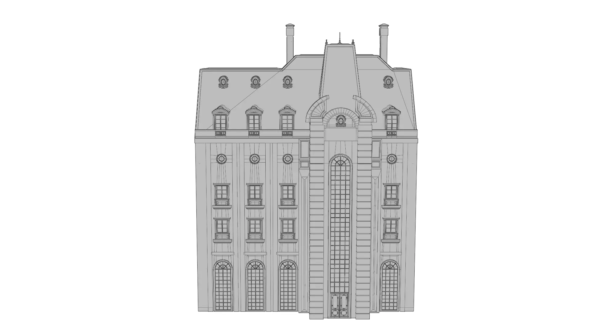 Classical European Building - House 17 3D model_9