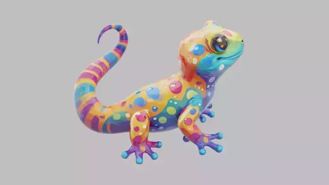 Rainbow Gecko Character