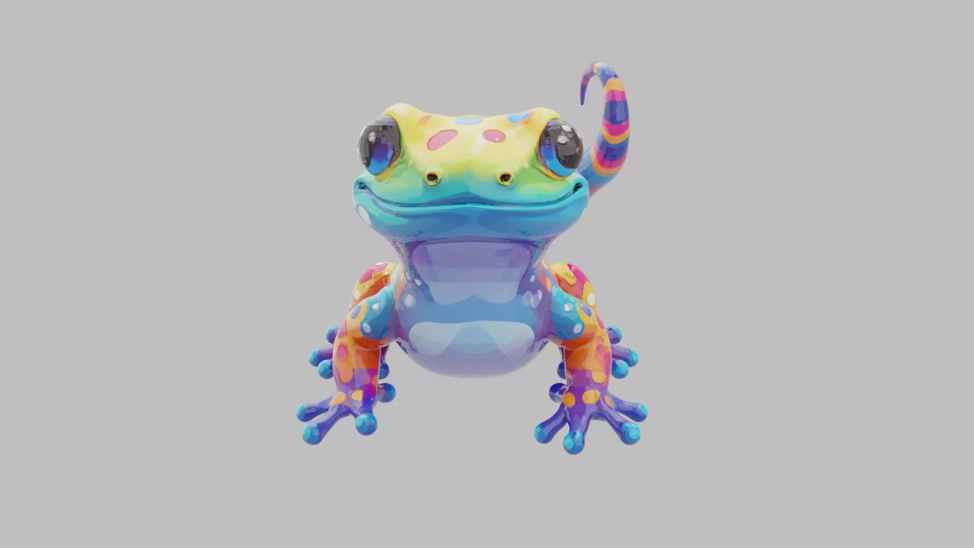 Rainbow Gecko Character 3D model_18
