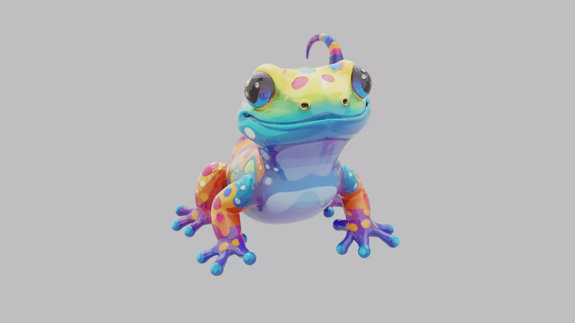 Rainbow Gecko Character 3D model_17