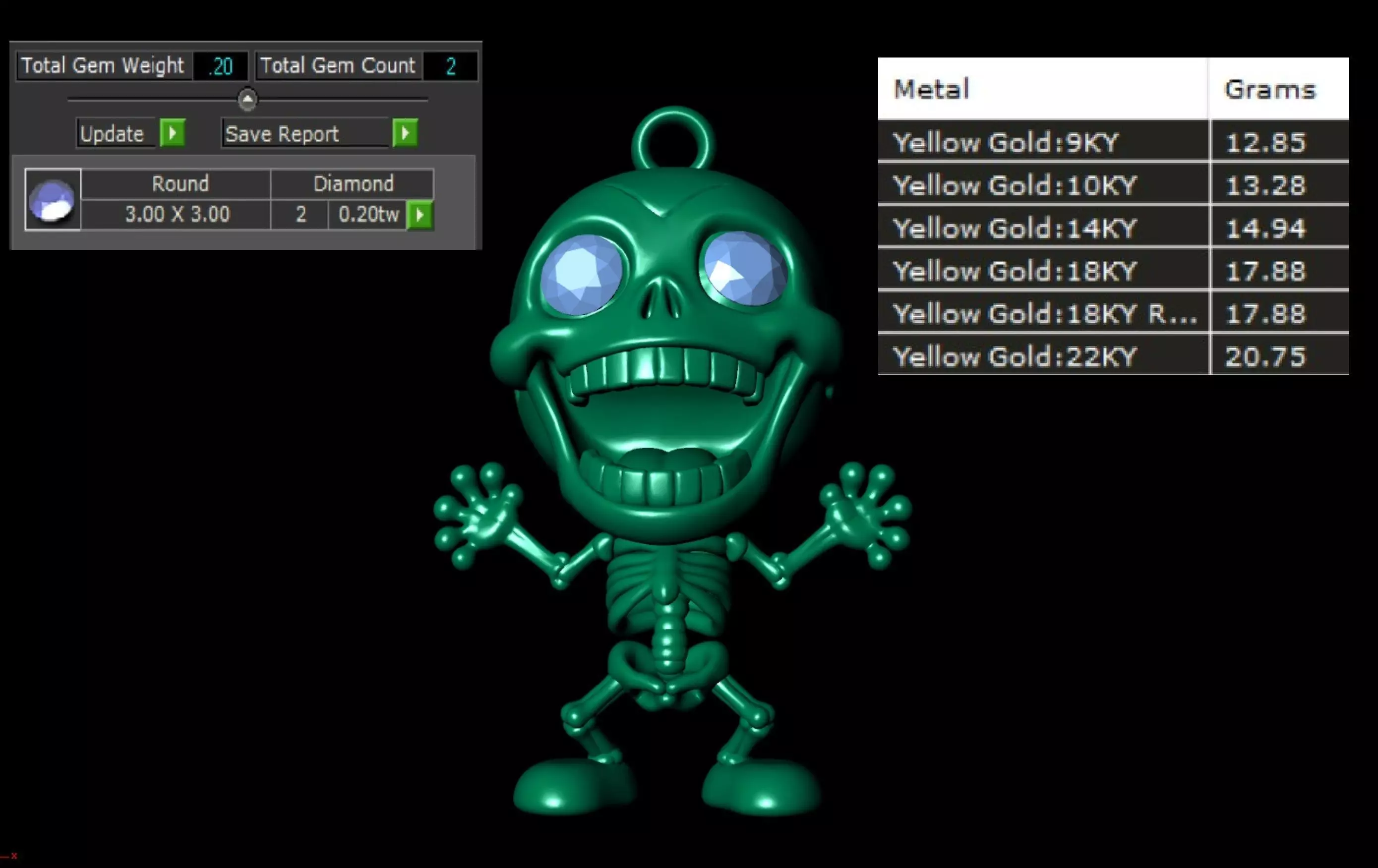 Skeleton Pendant 3D print model_6
