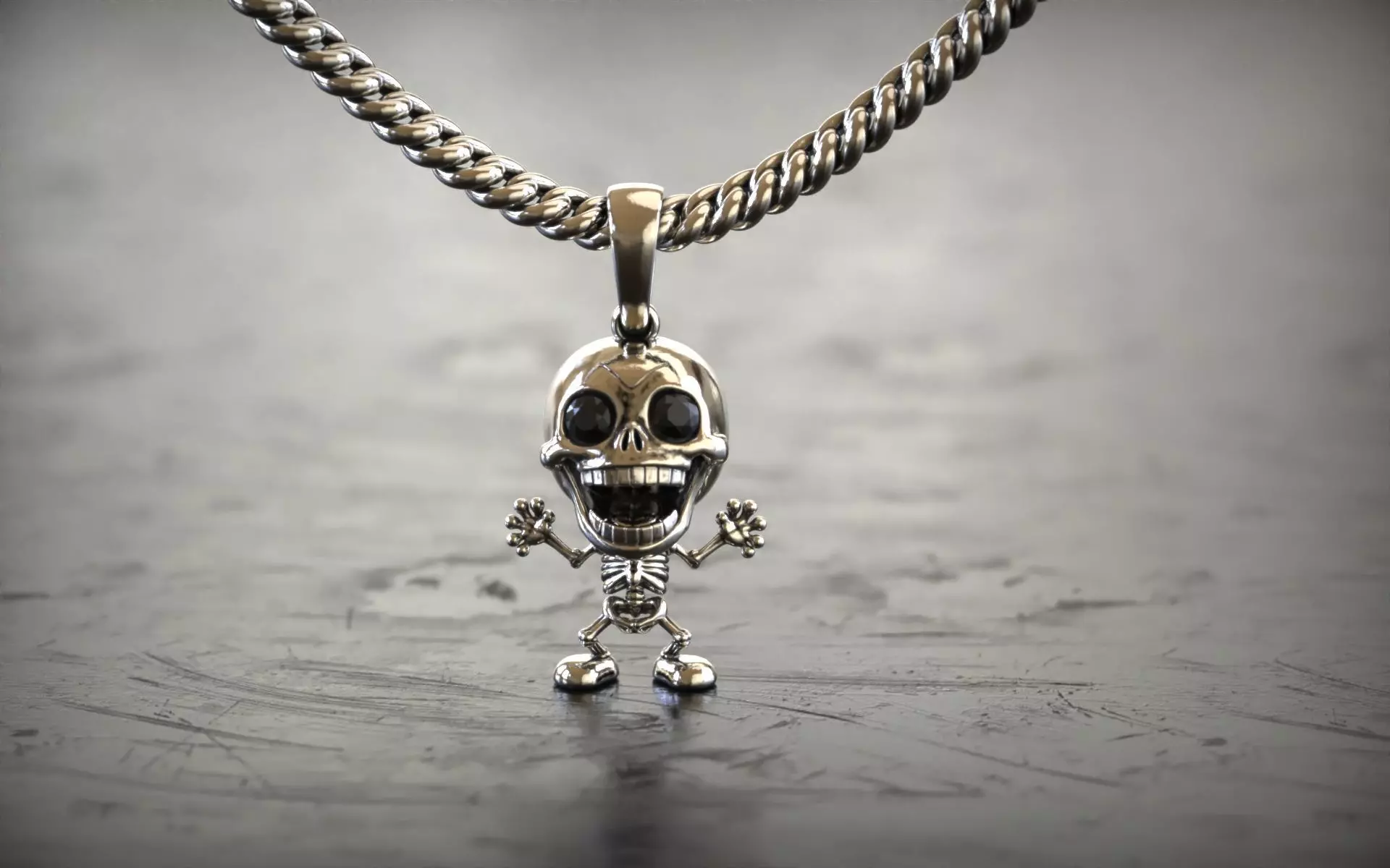 Skeleton Pendant 3D print model_4