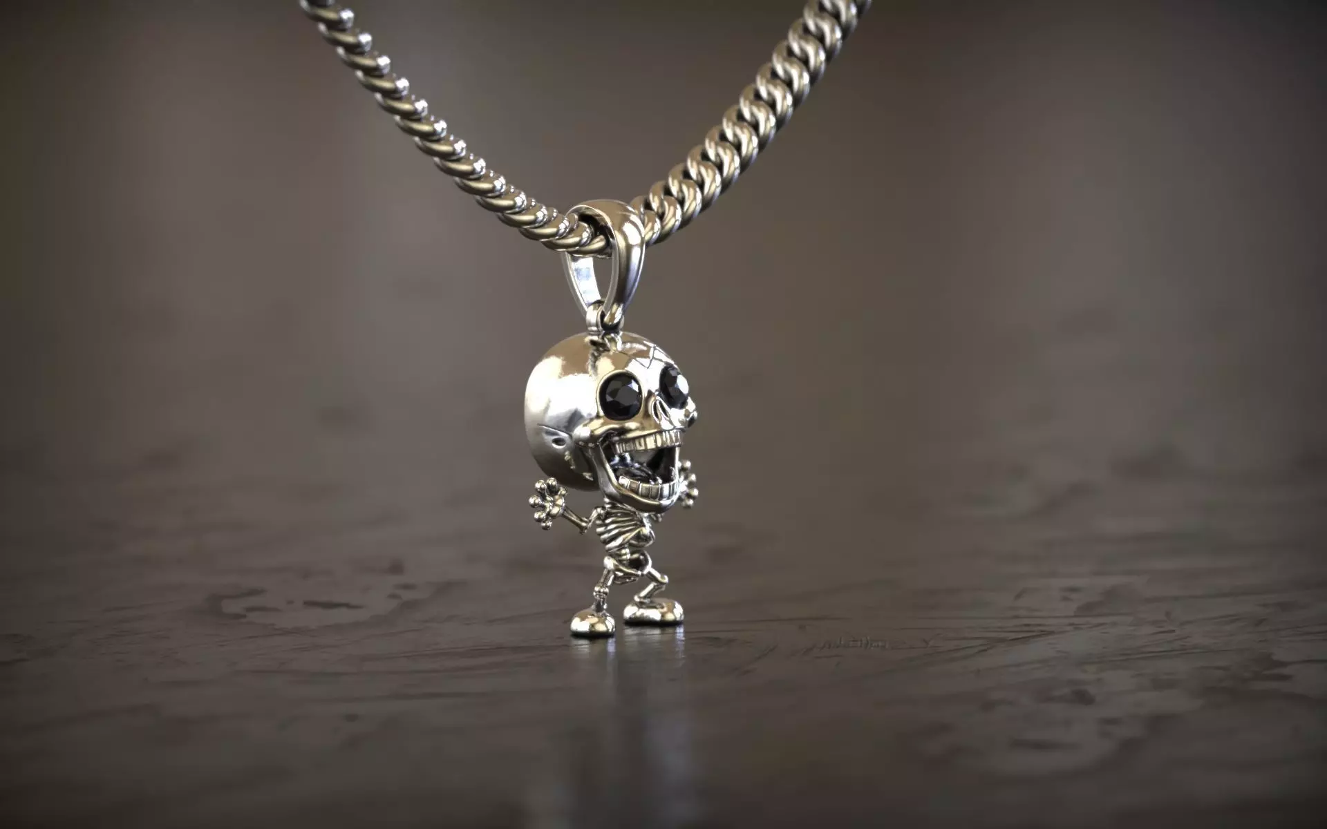 Skeleton Pendant 3D print model_2