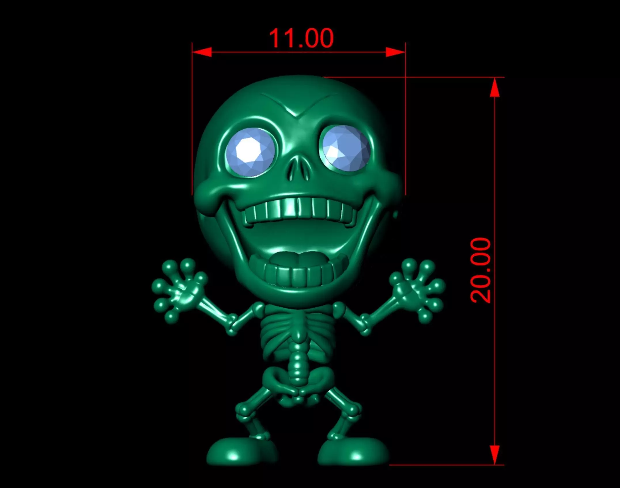 Skeleton Pendant 3D print model_3