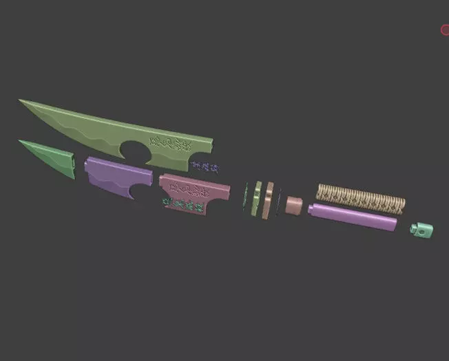 Nichirin Sword Uzui Tengen Replica Demon Slayer Fan Art 3D print model_7