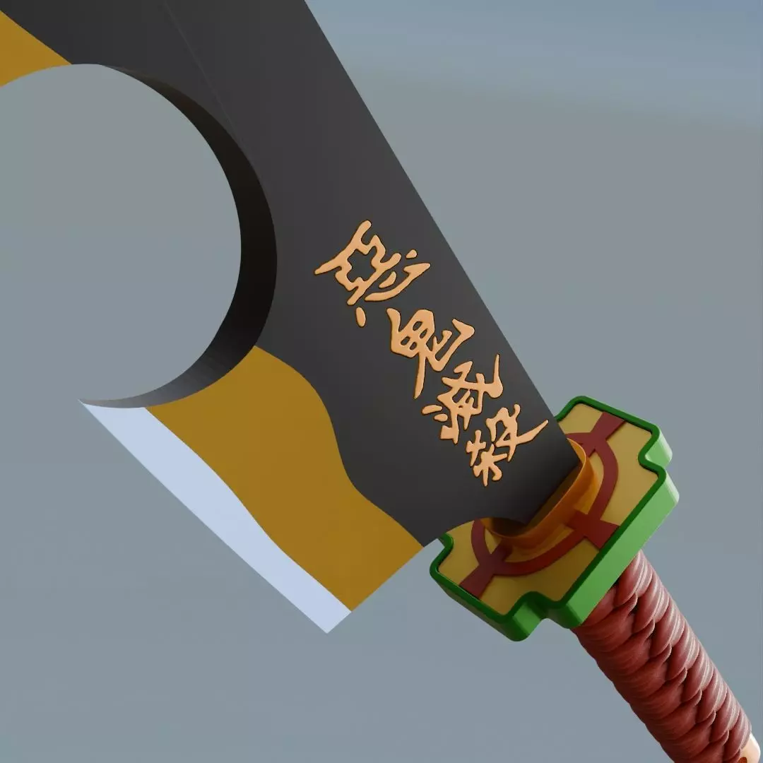 Nichirin Sword Uzui Tengen Replica Demon Slayer Fan Art 3D print model_4